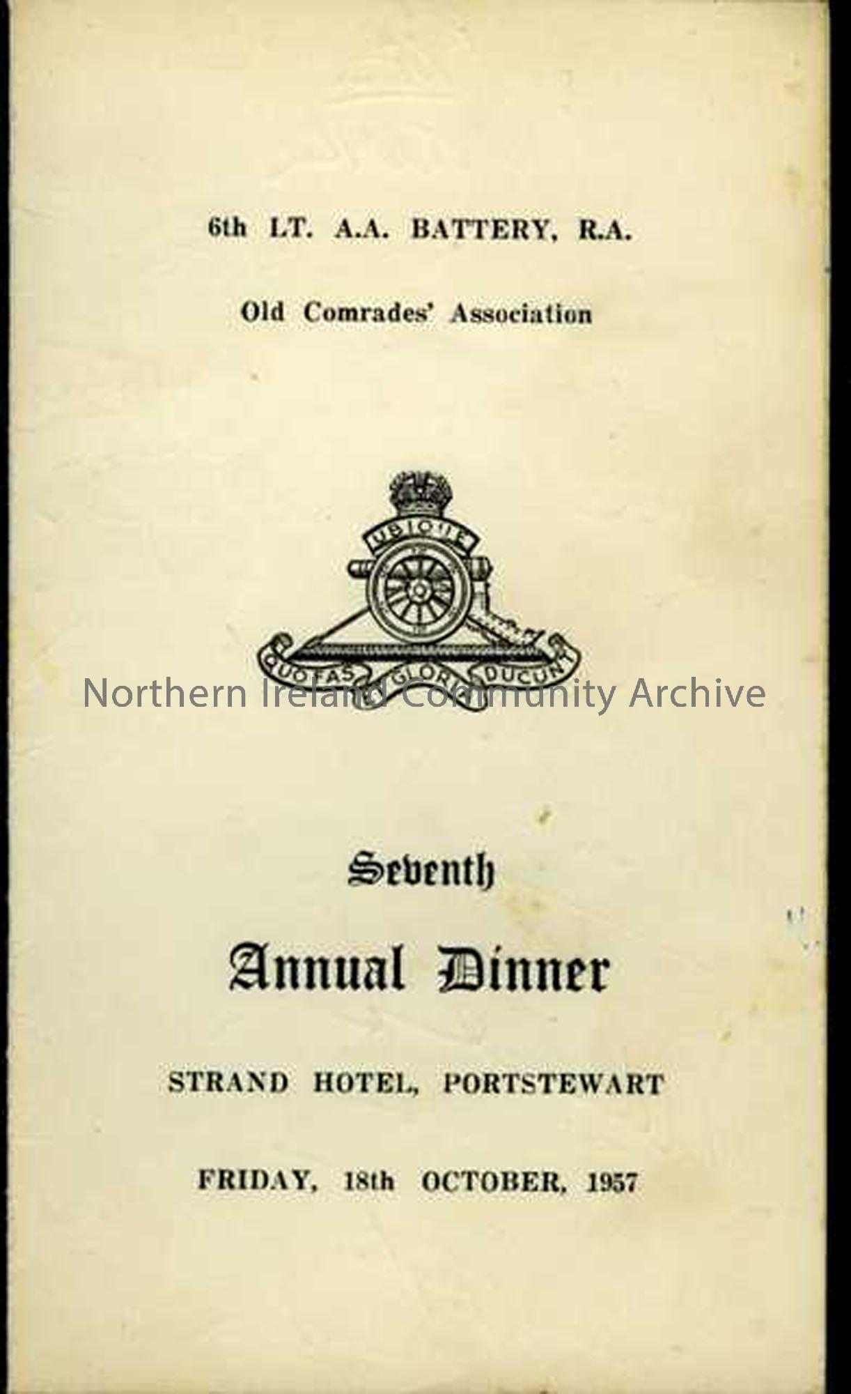 7th Annual dinner leaflet