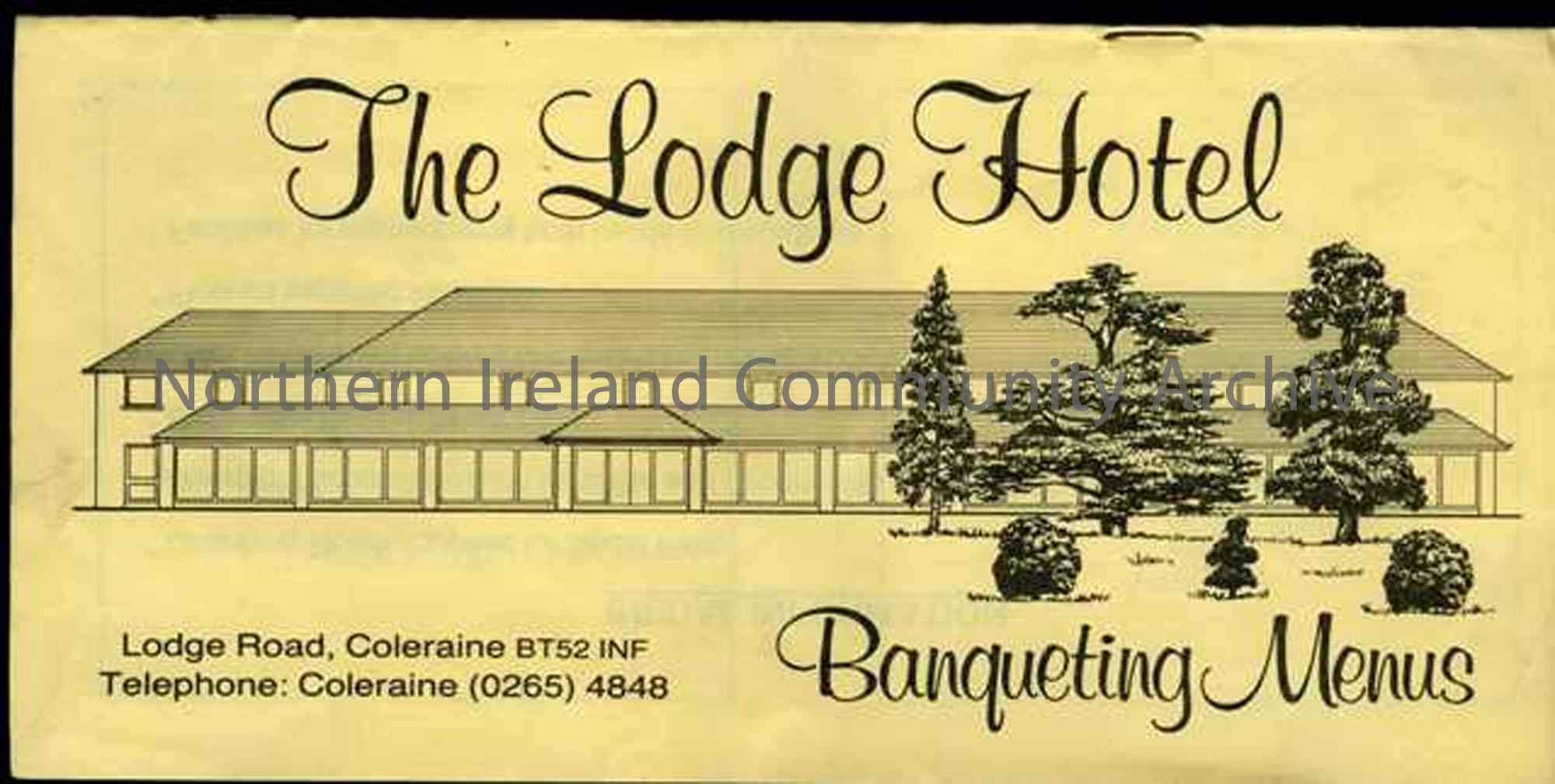 Menu for the Lodge Hotel, Coleraine