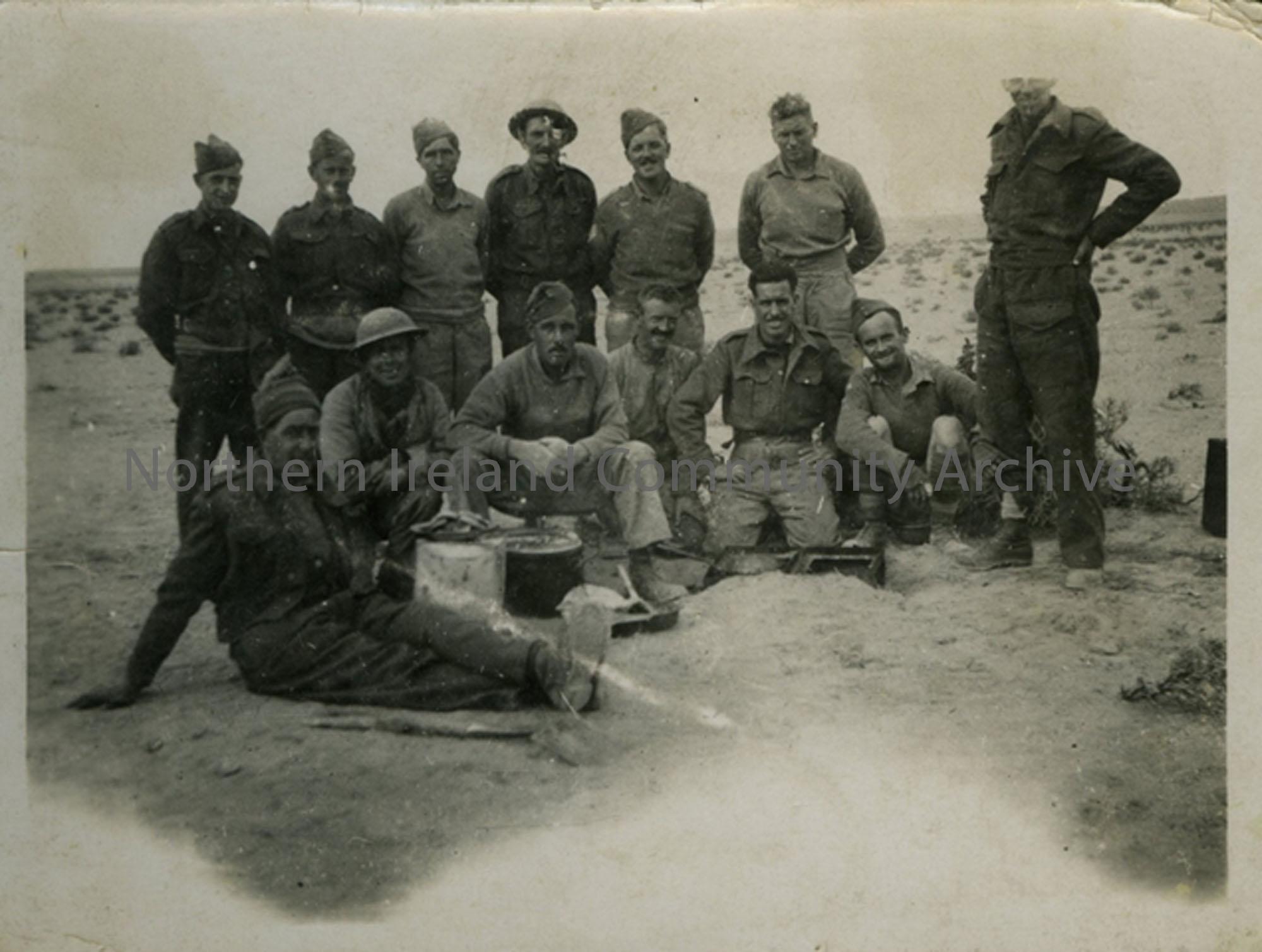 Group of 13 soldiers in desert