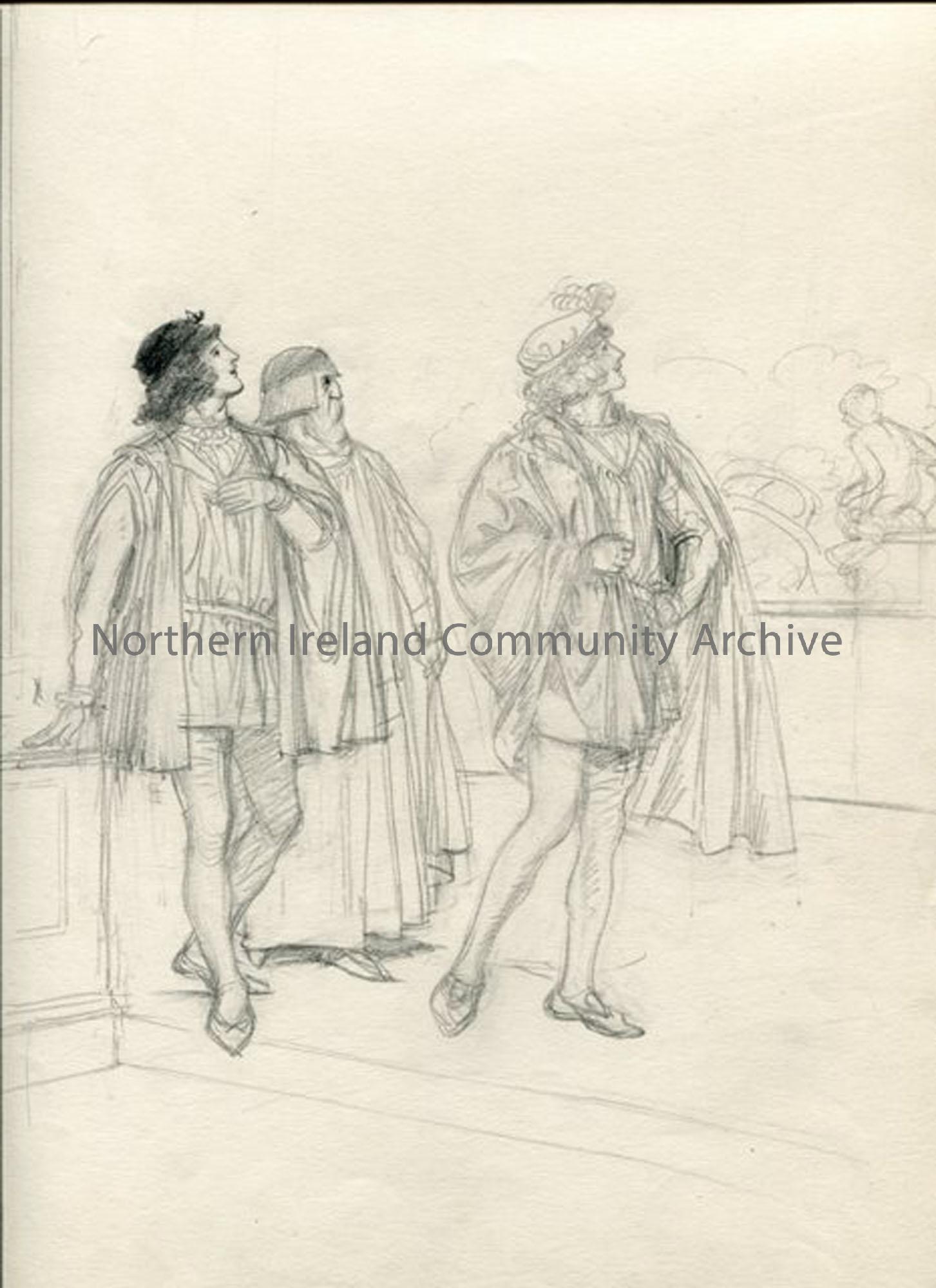 Hugh Thomson artwork titled, Pencil sketch for As You Like It