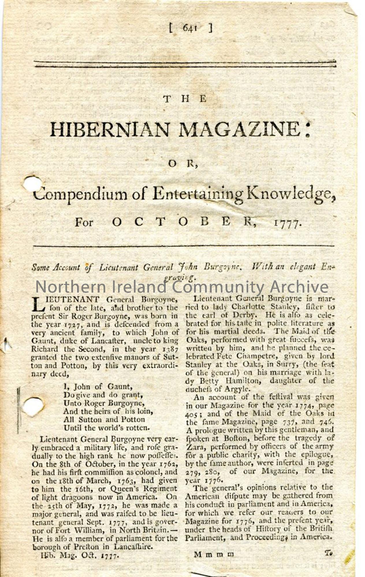 Page from ‘The Hibernian Compendium of Knowledge’