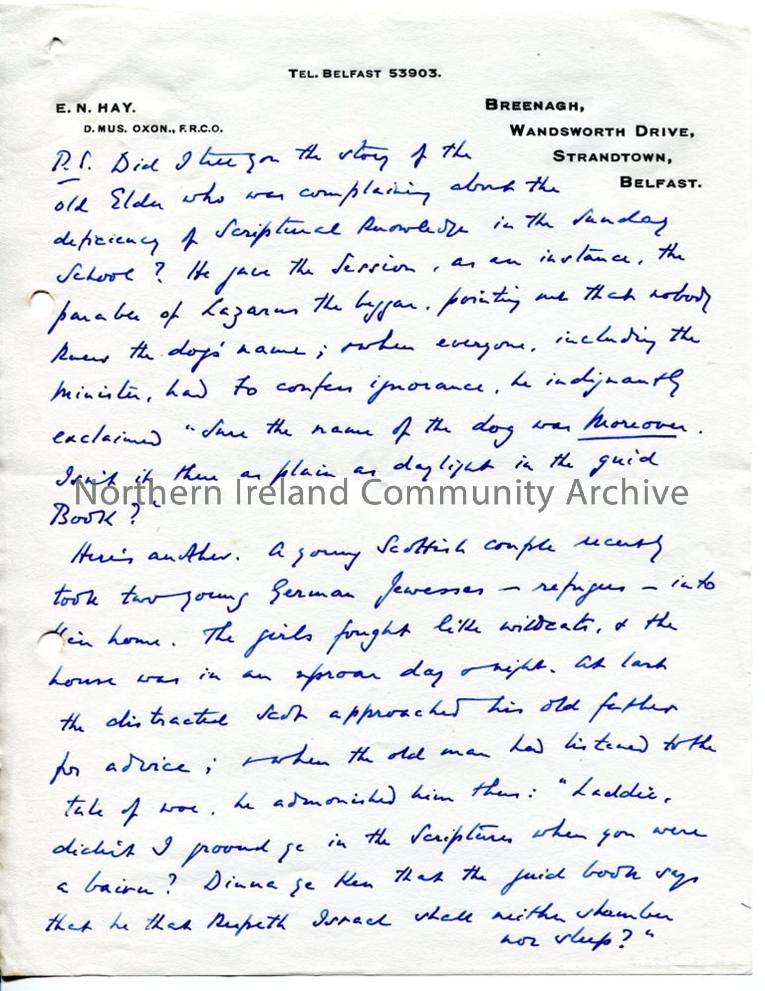 Page 5 of 5, Letter from Norman Hay, 25.6.1939