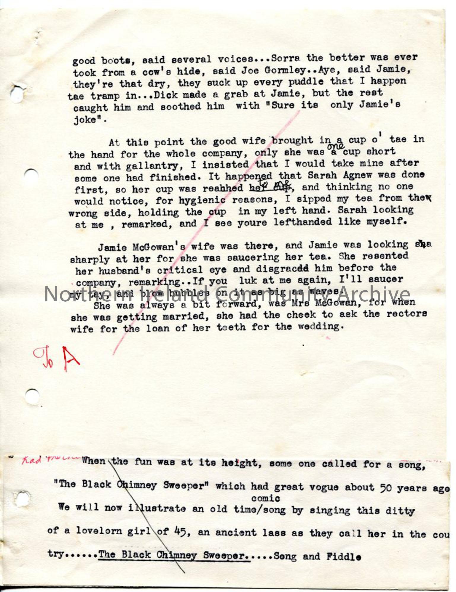 Page 7 of 8: ‘Folk Recital’. Belfast 6th October 1926′