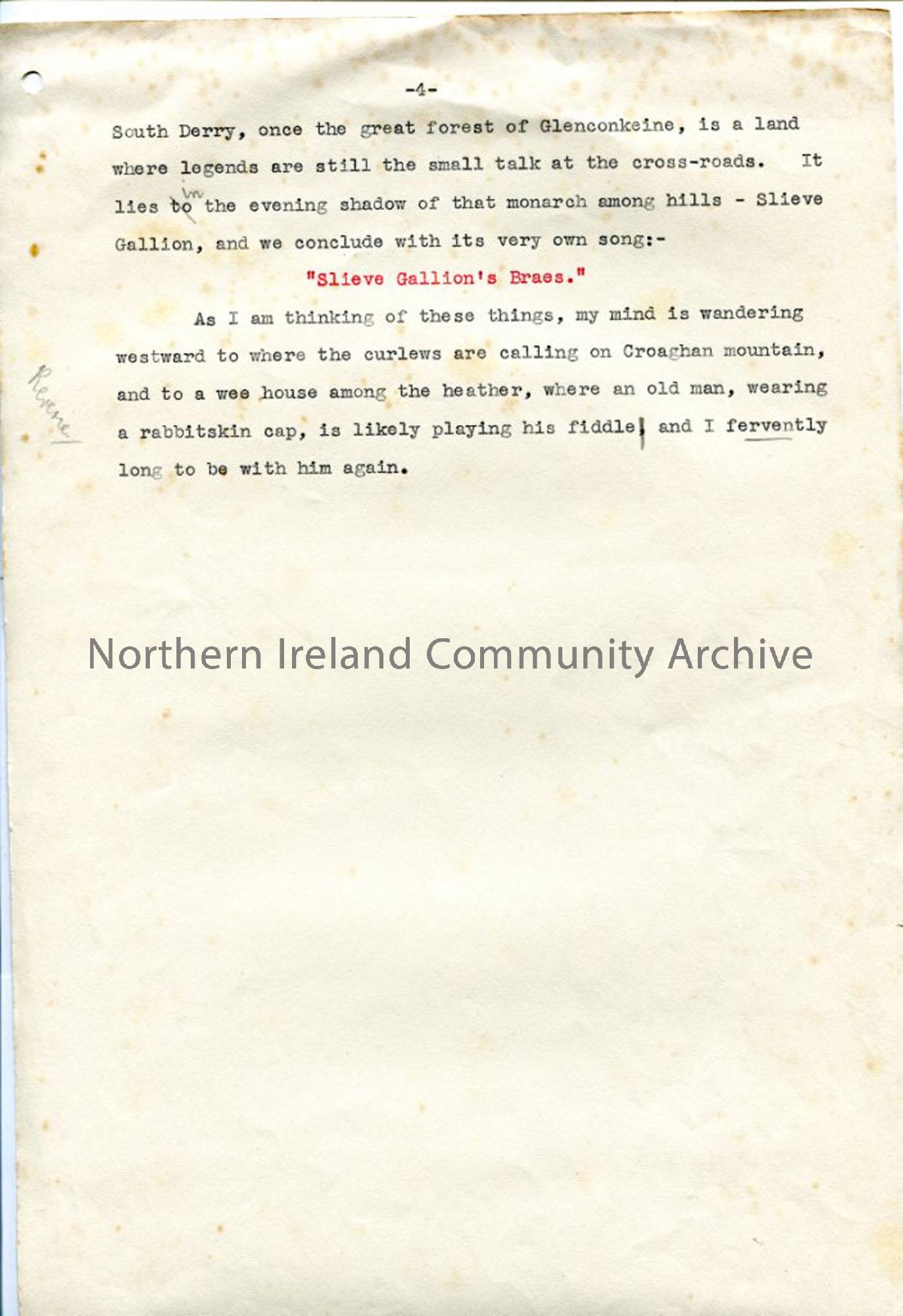 Page 5 of 5: ‘Ulster’s Heritage of Song – Songs of County Londonderry’