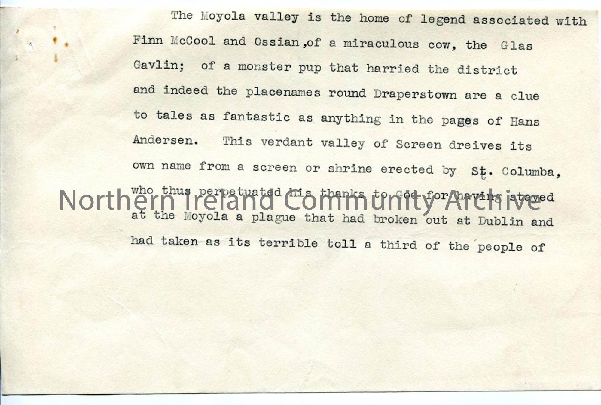 Page 6 of 7: Draft Script titled ‘Undiscovered Ulster – Co Derry’
