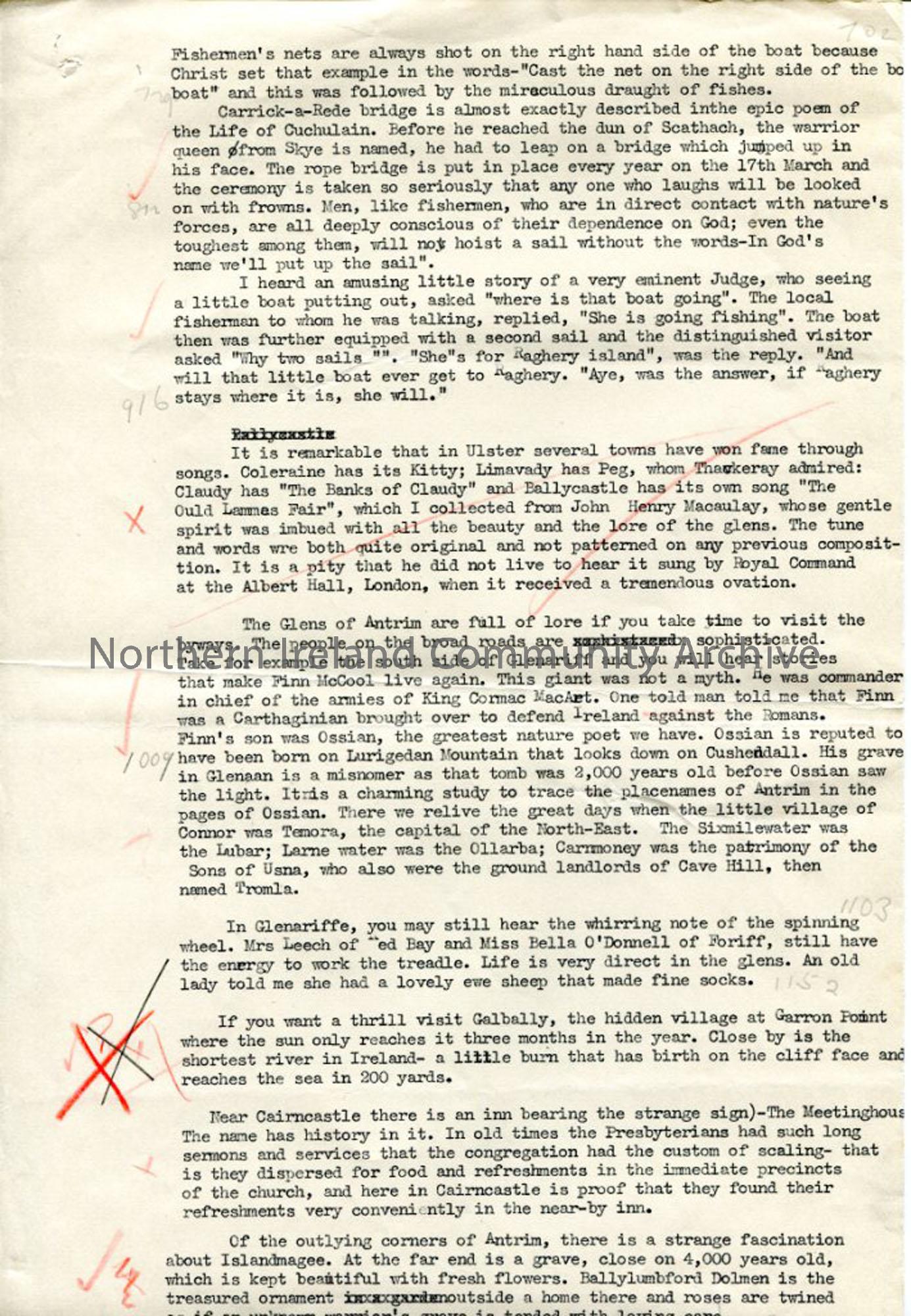 Page 2 of 13 – Script – ‘Undiscovered Ulster – Co. Antrim’