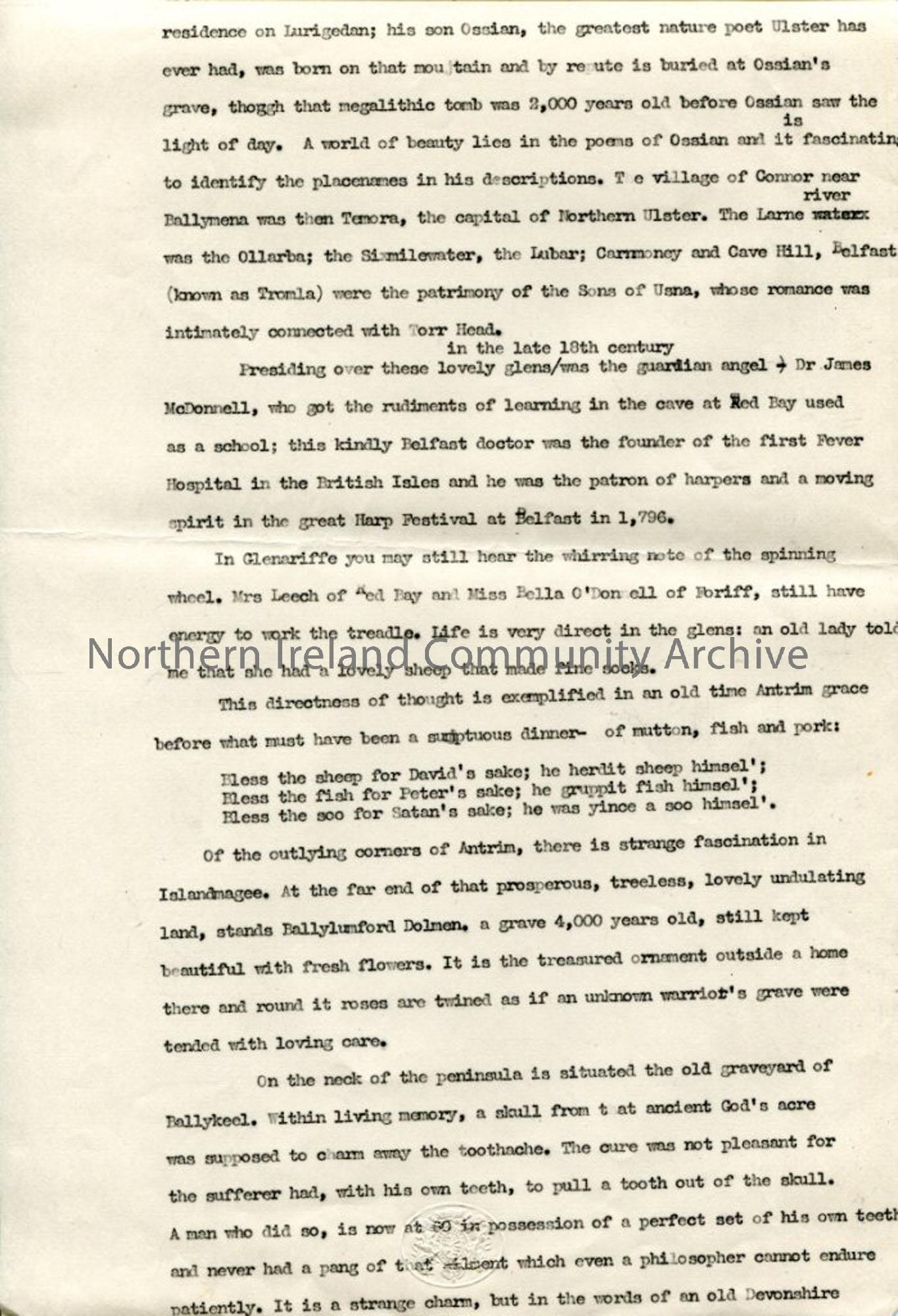 Page 7 of 13 – Script – ‘Undiscovered Ulster – Co. Antrim’