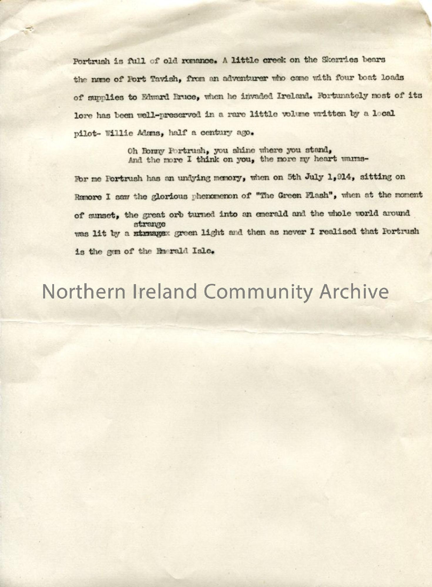 Page 10 of 13 – Script – ‘Undiscovered Ulster – Co. Antrim’