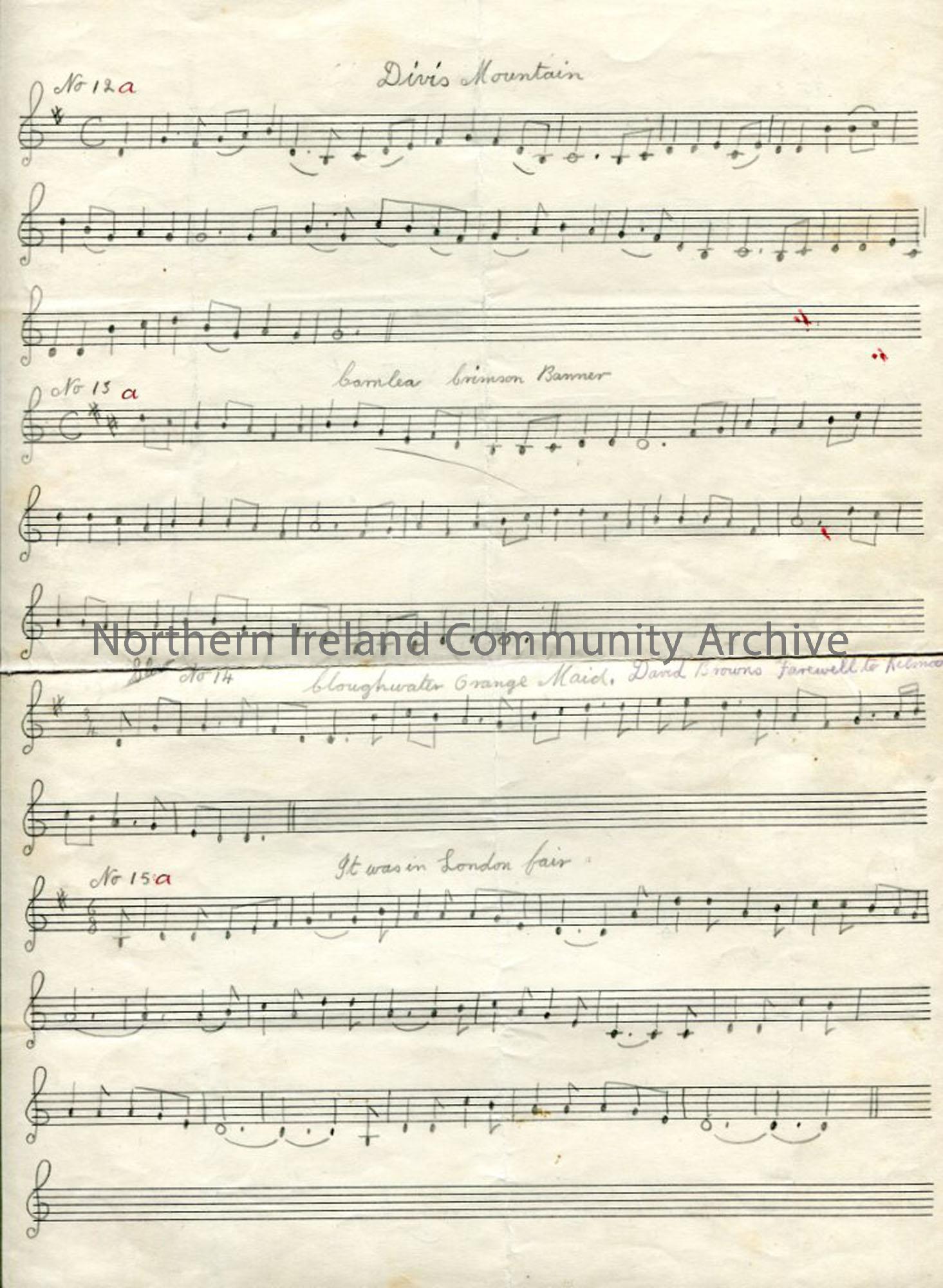 Page 1 of 2 – Staff Notation to Various Tunes