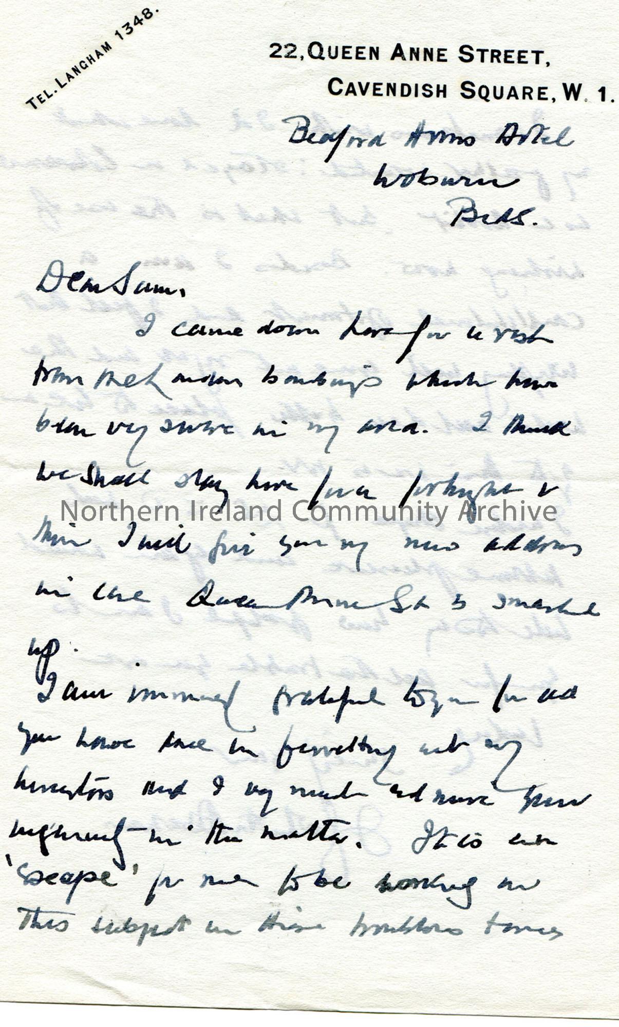 Letter from James Johnston Abraham 1940 (1)
