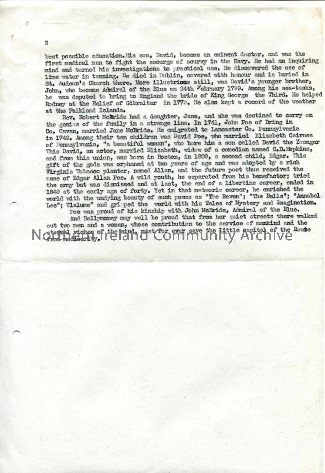 Page 2 of 2: Typed Script on John McBride