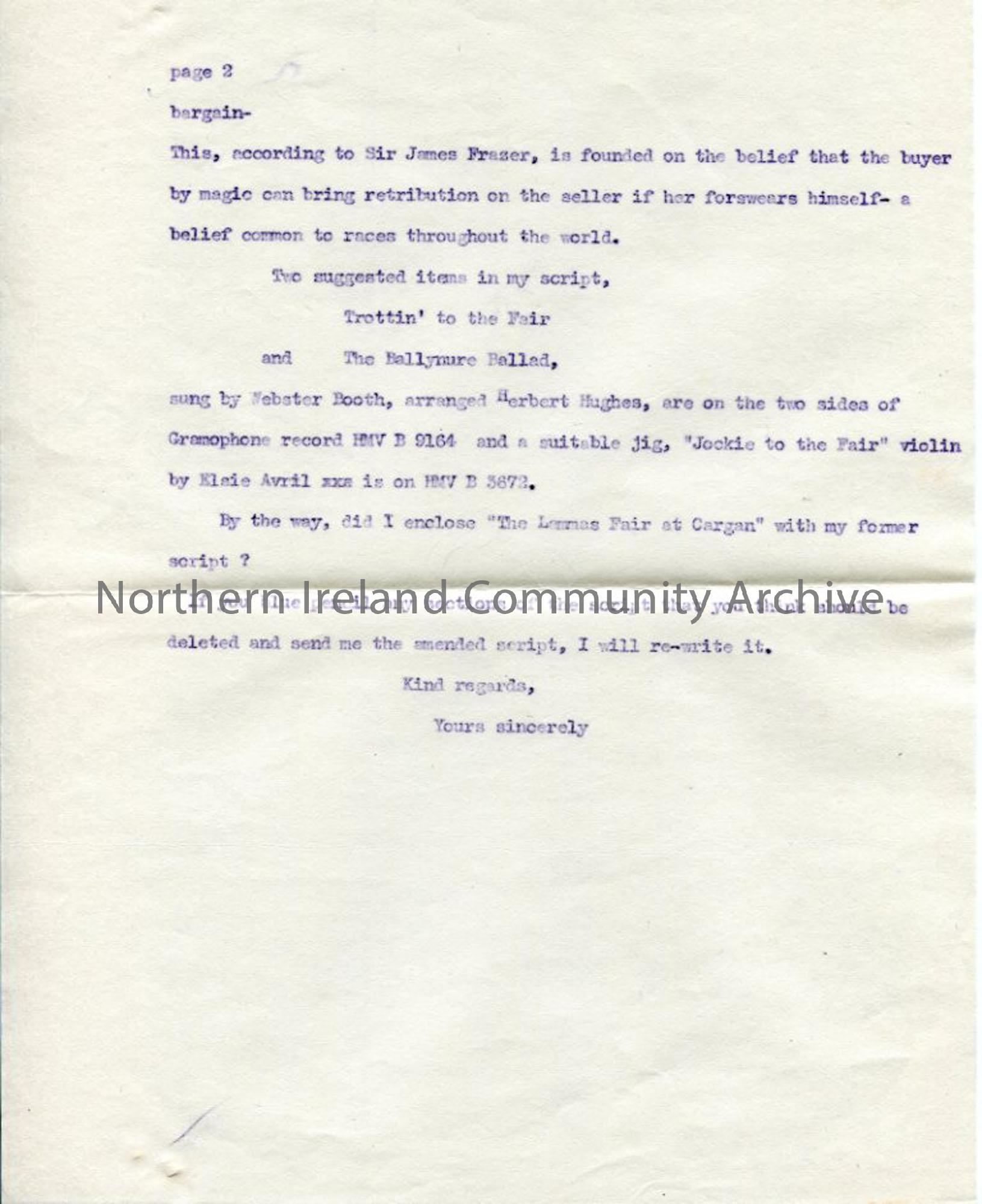 Page 2 of 2: Letter to Miss Eason, 29.1.1944