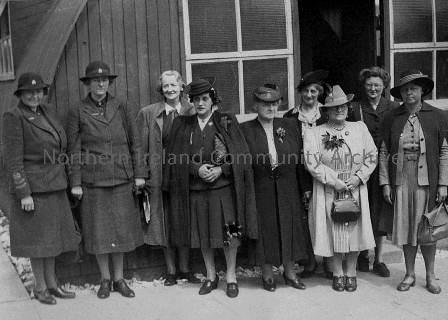 Lady Stronge (2nd from left) with Mrs Goorwitch and members of the WVS and WSC- June 1942