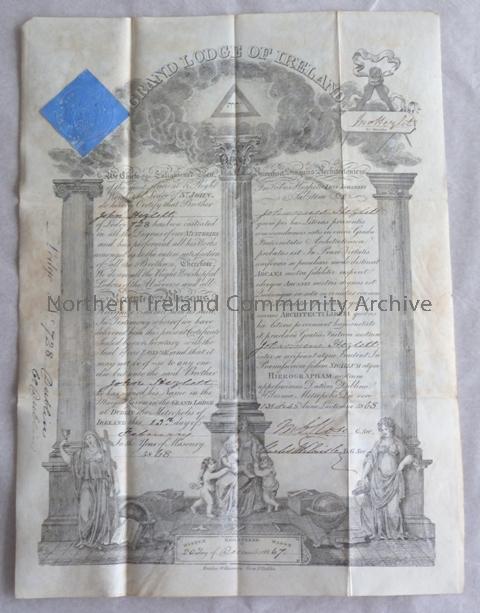 Initiation Certificate for the Masons