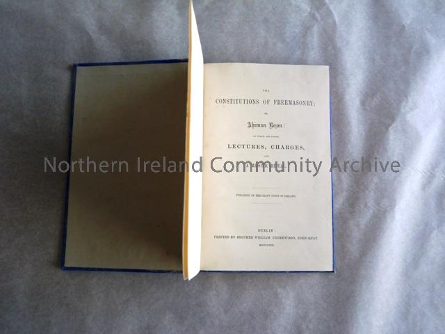 The Constitutions of Freemasonry of Ireland