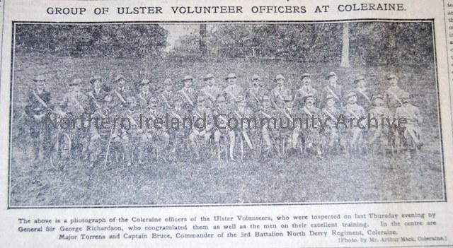 “Group of Ulster Volunteer Officers at Coleraine”