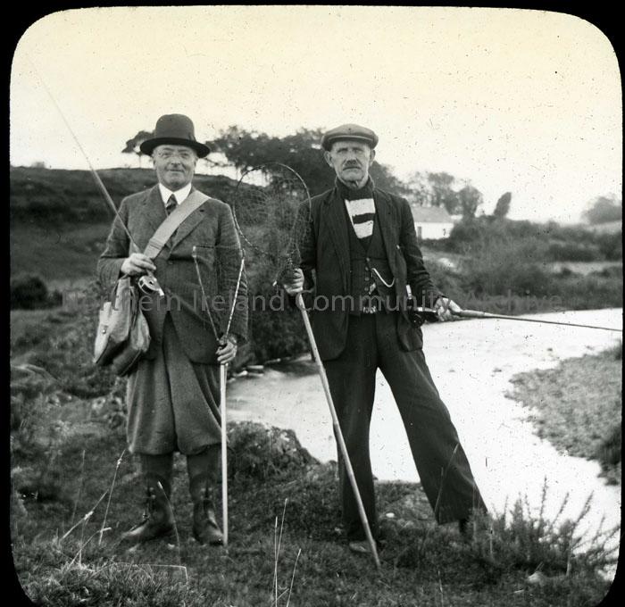 Tom Bellas and Jock Smylie fish the Clough River.
Photo by Sam Henry. Courtesy of the Craig family. (6303)
