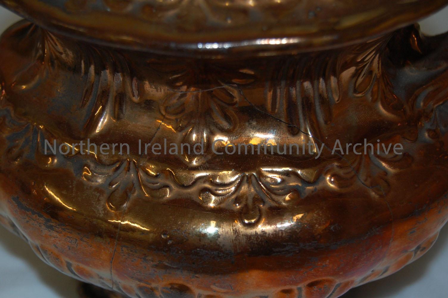 copper lustre teapot, lid missing – 1992.179 (2)