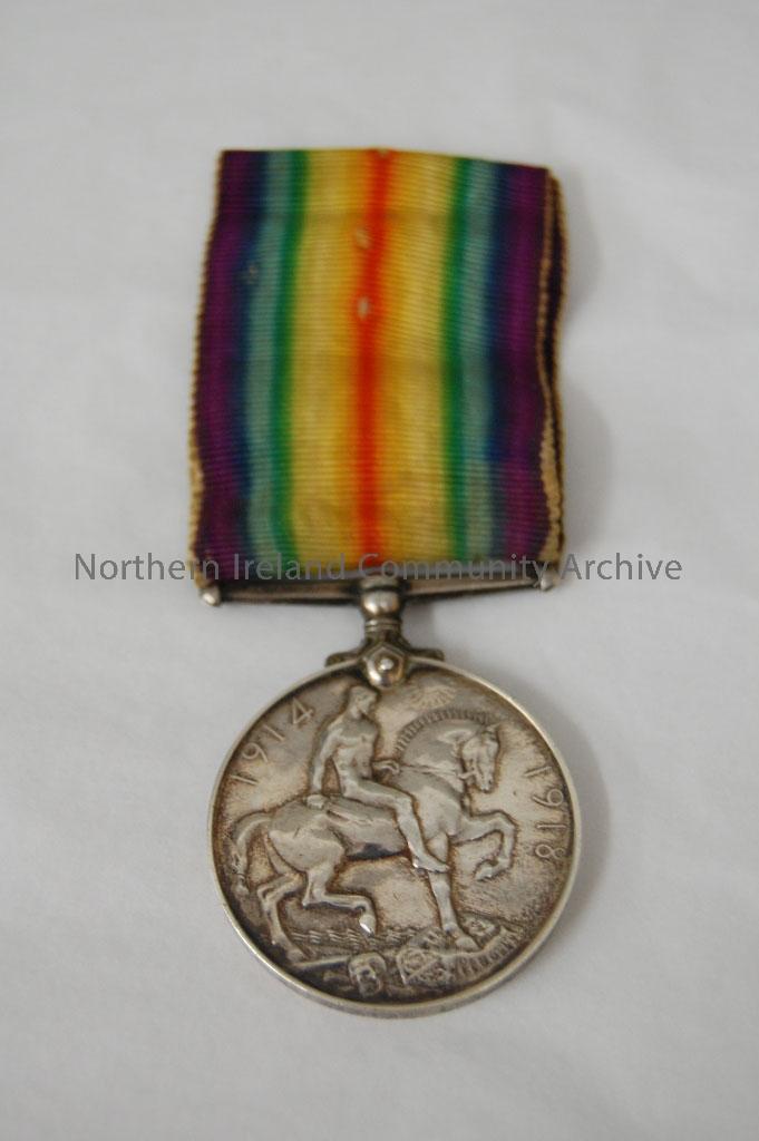 World War One British War medal with original ribbon awarded to 11-17756 CPL.T.Graham. R.IR:RIF – 2010.715.6 (2)