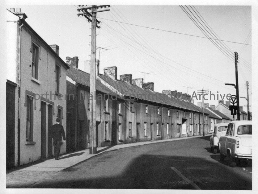 black and white photographs depicting terraced houese, backyards, carparks, come scenes of dilapidation C. 1950’s. Handwritten note included indicates… – 2011.387 (2)