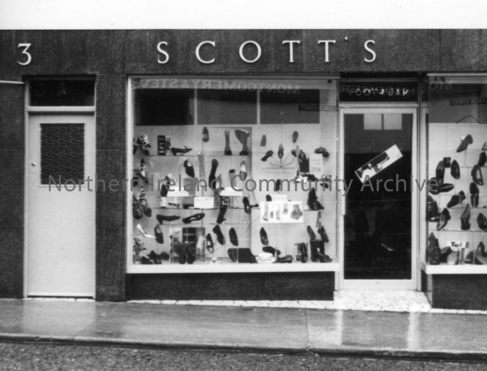 View of shop front, Scott’s, Shoe shop, Church Street