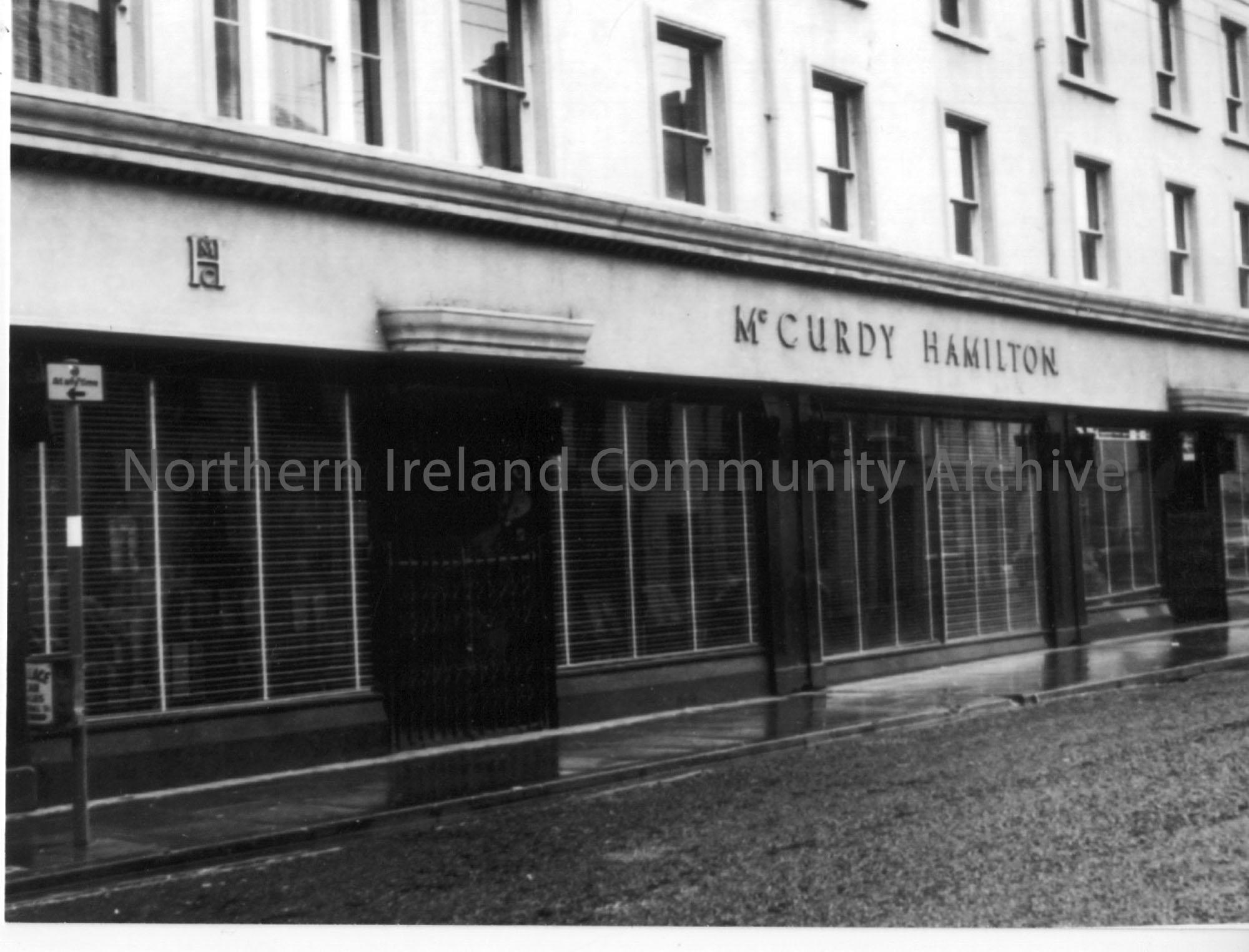 View of shop front, McCurdy Hamilton, Drapery store