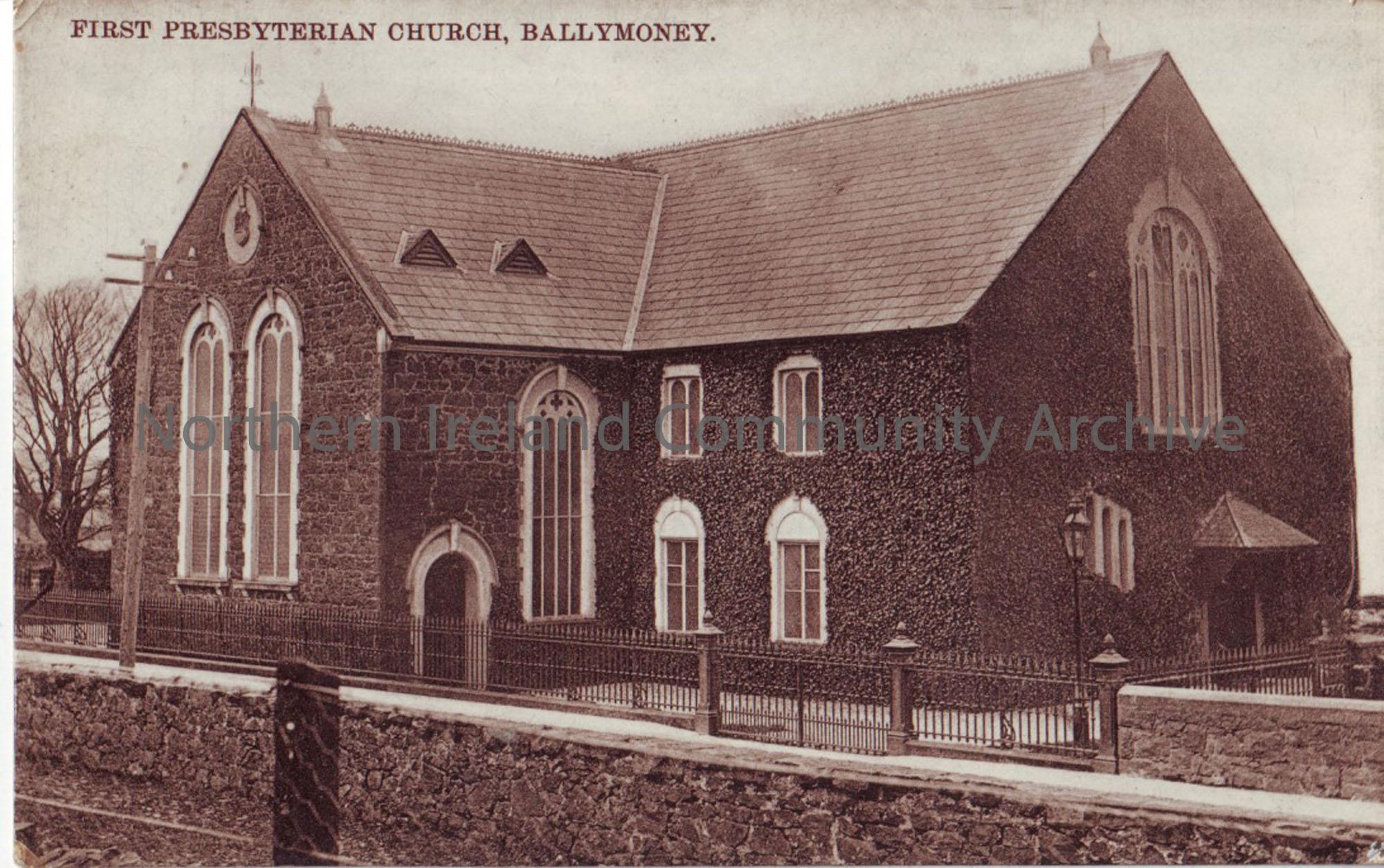 Black and white photograph First Presbyterian Church, Ballymoney
