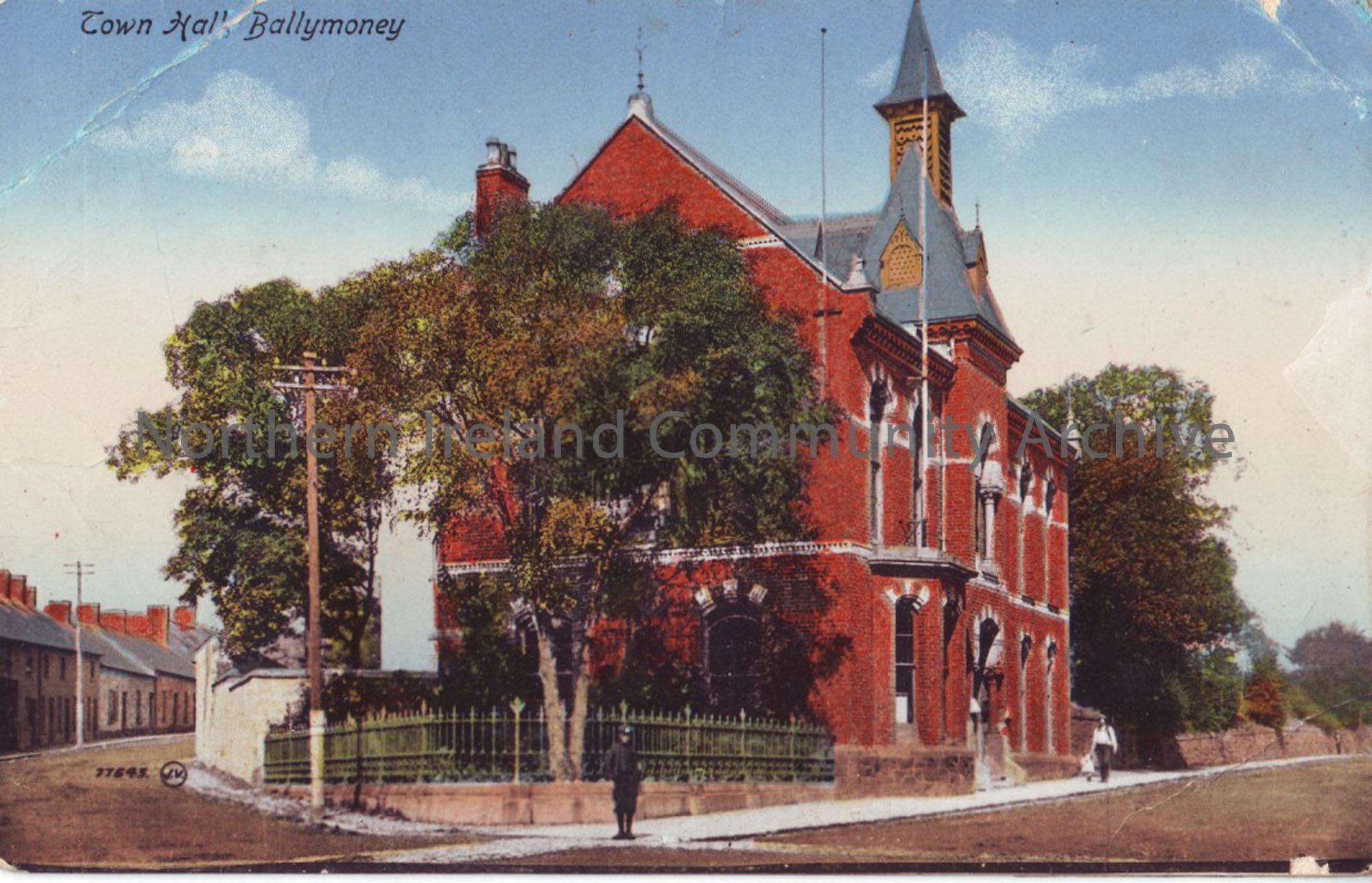 Coloured photograph of the Town Hall, Ballymoney