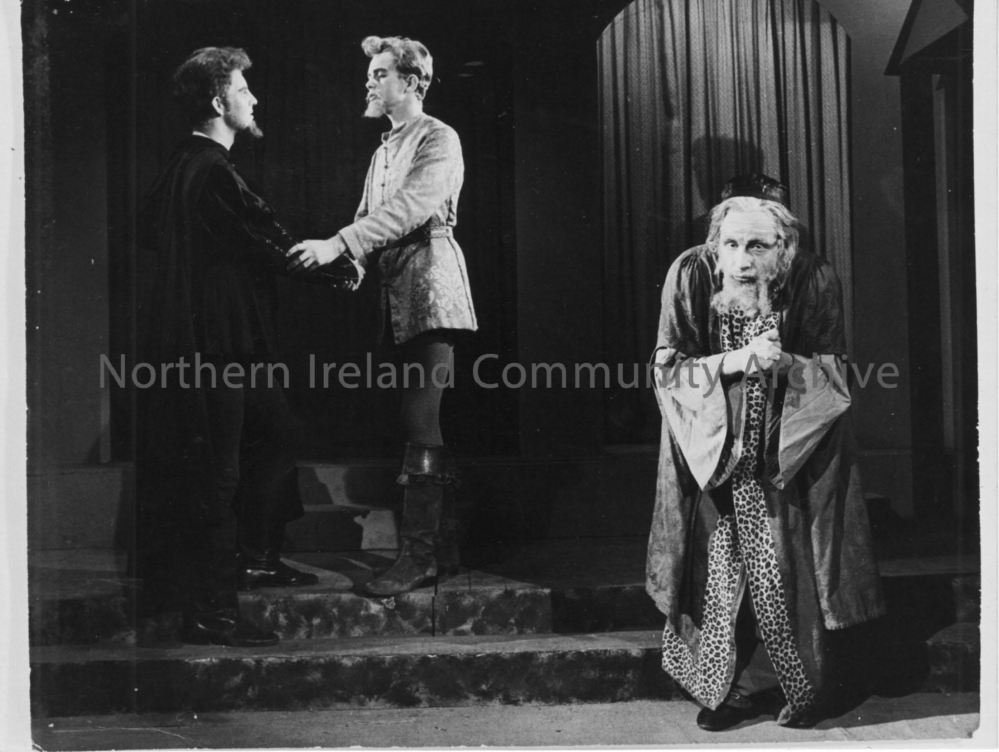 black and white photograph of a Dalriada School play