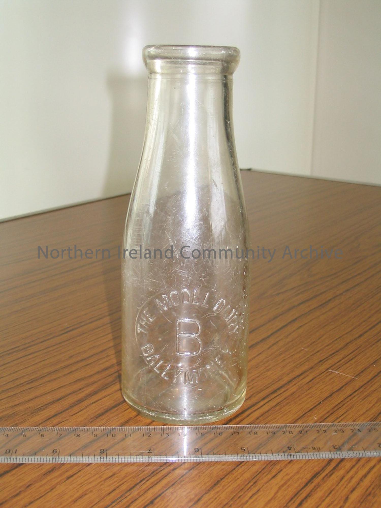 Milk bottle from the Model Dairy, which was formerly owned by the McMullan family of Currysiskin House.