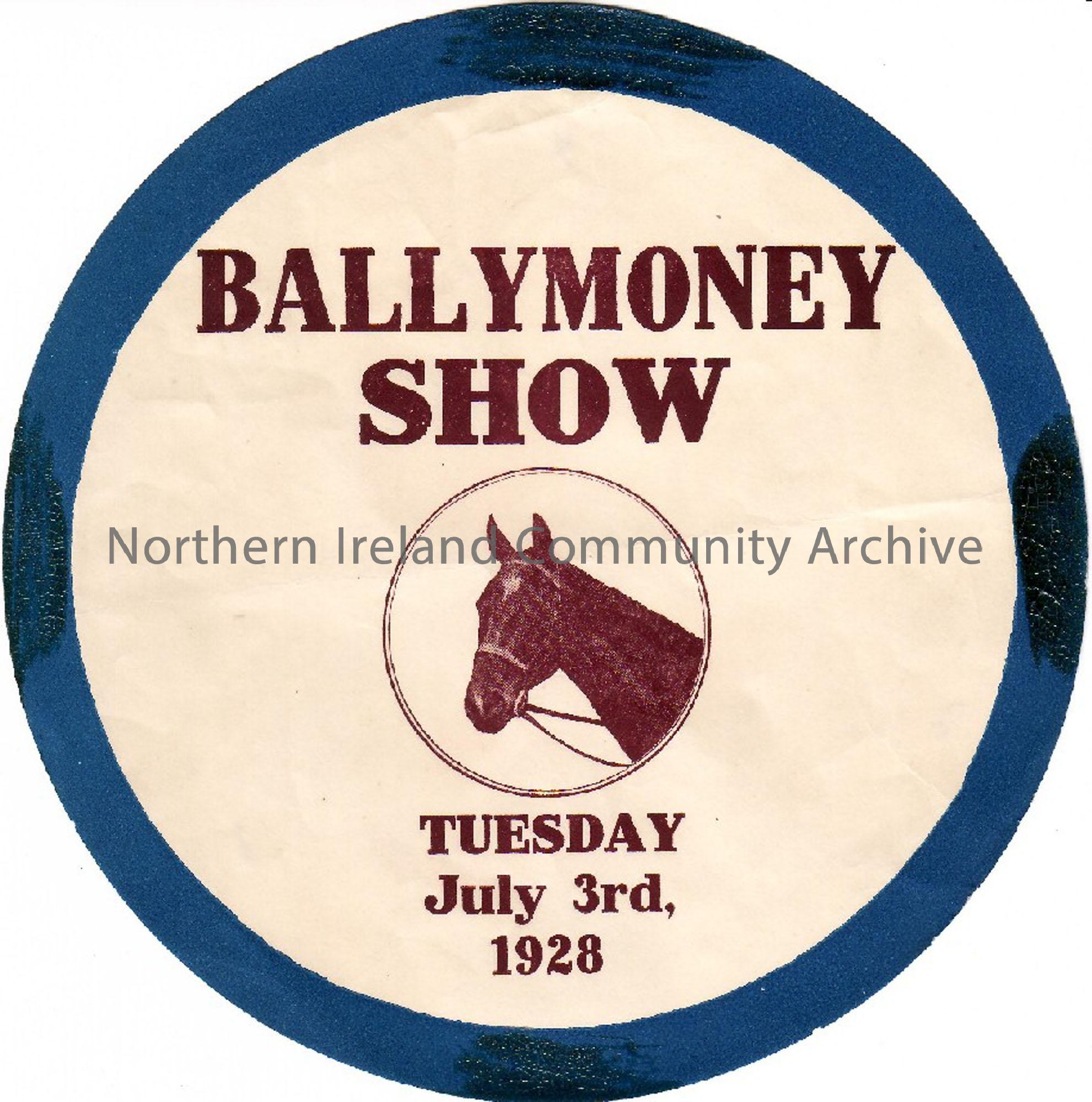 Ballymoney Show Poster, Tuesday 3rd July, 1928