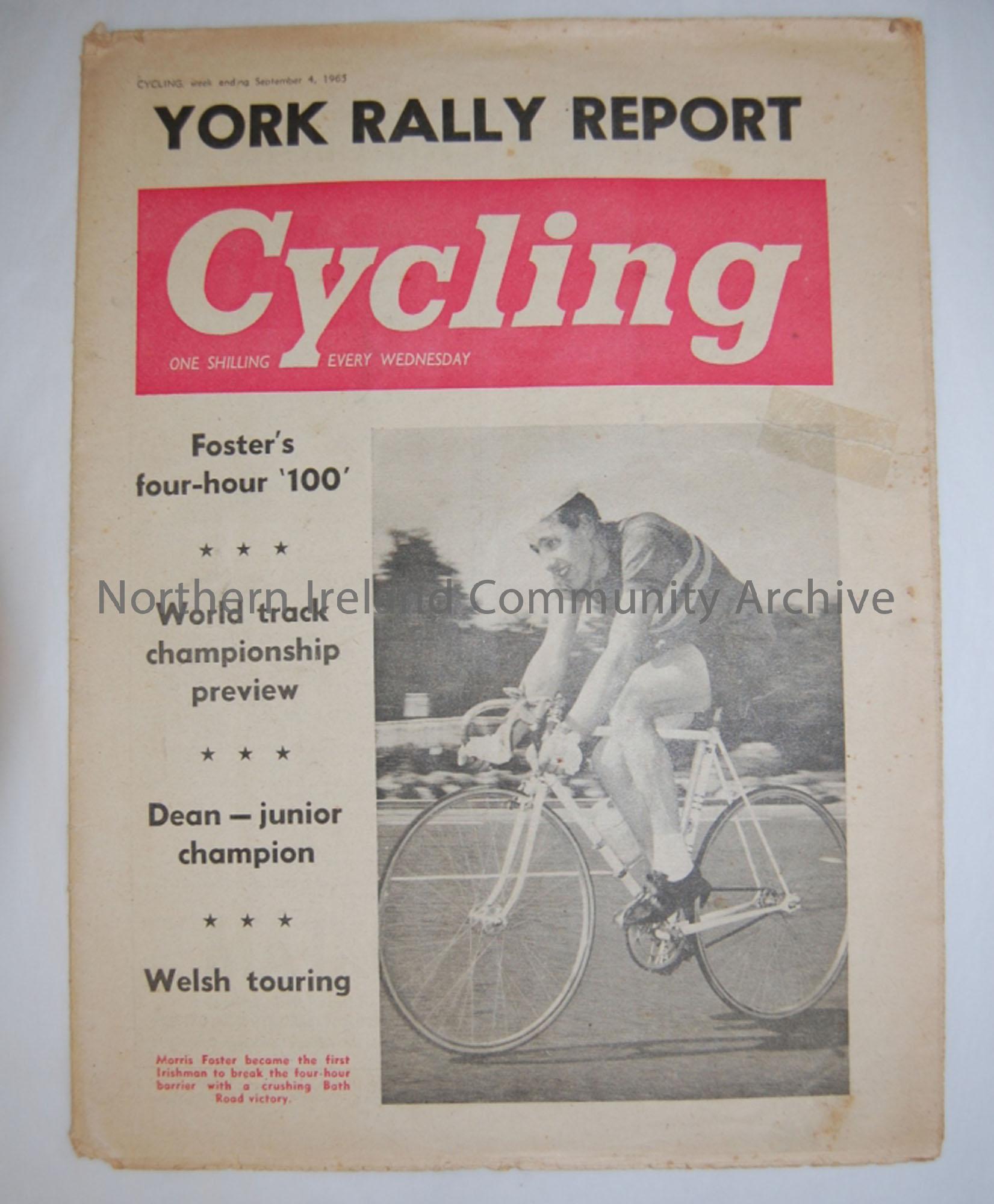 Cycling, week ending September 4, 1965