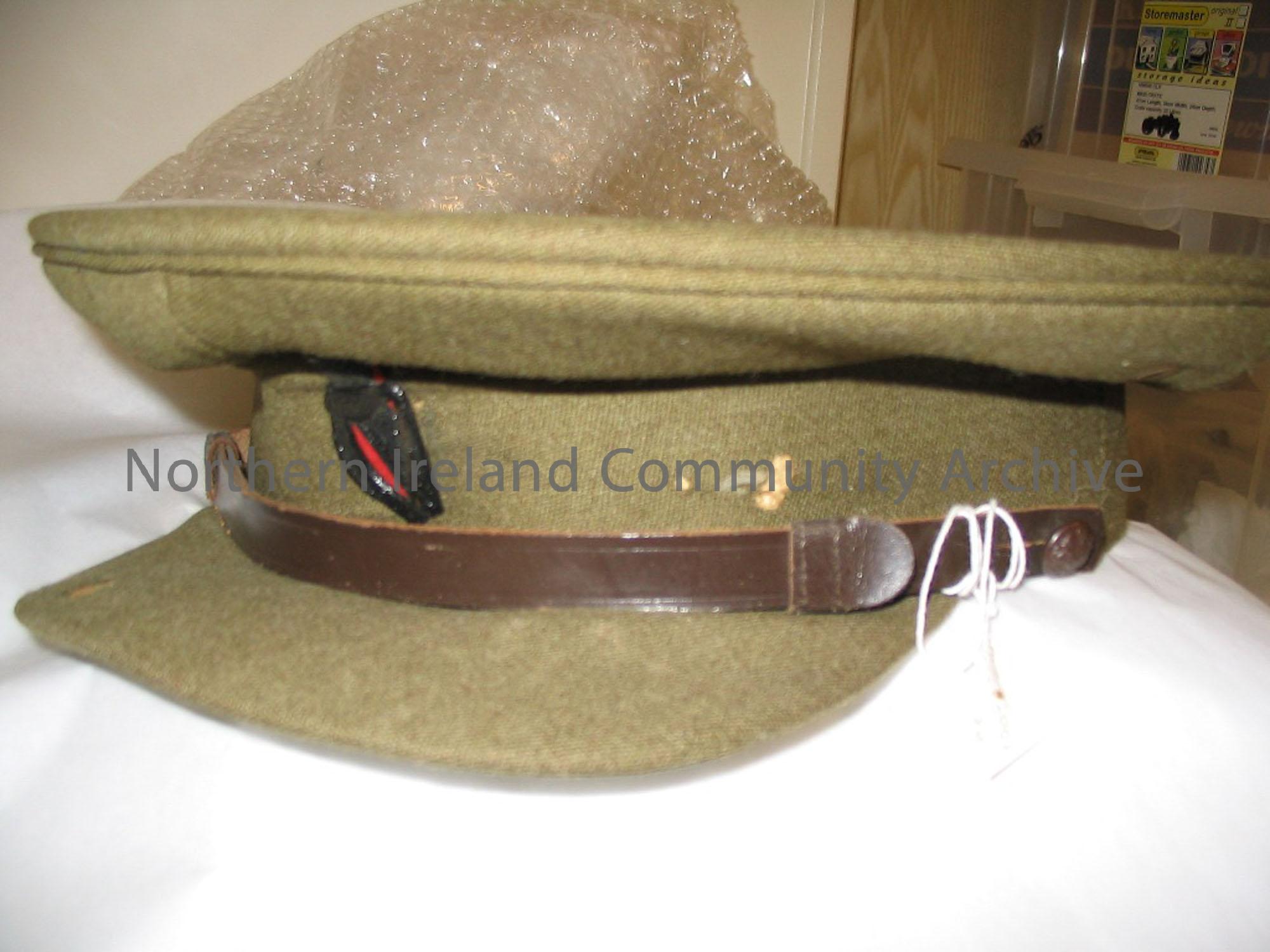 Officer’s cap, possibly RUC. Green, size 6 7/8.
