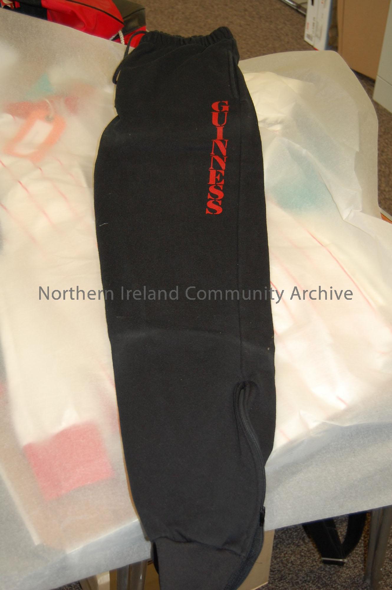 Ballymoney and District Cycle Club tracksuit bottoms. Worn during Commonwealth Games, 1990.