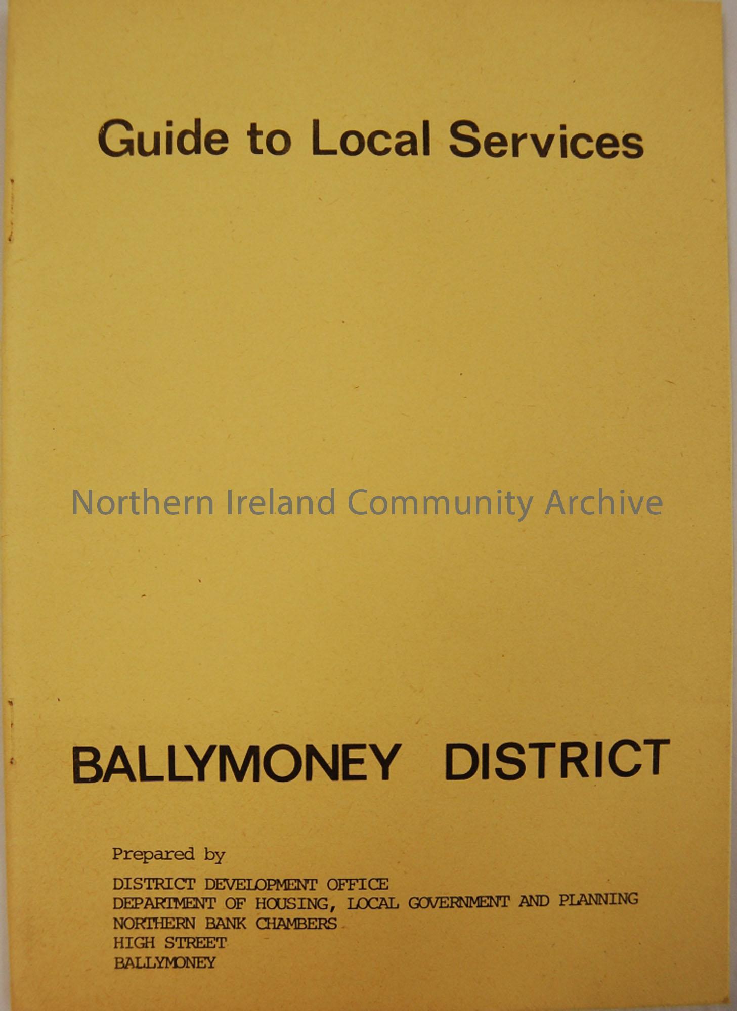 Guide to Local Services, Ballymoney District. March 1975