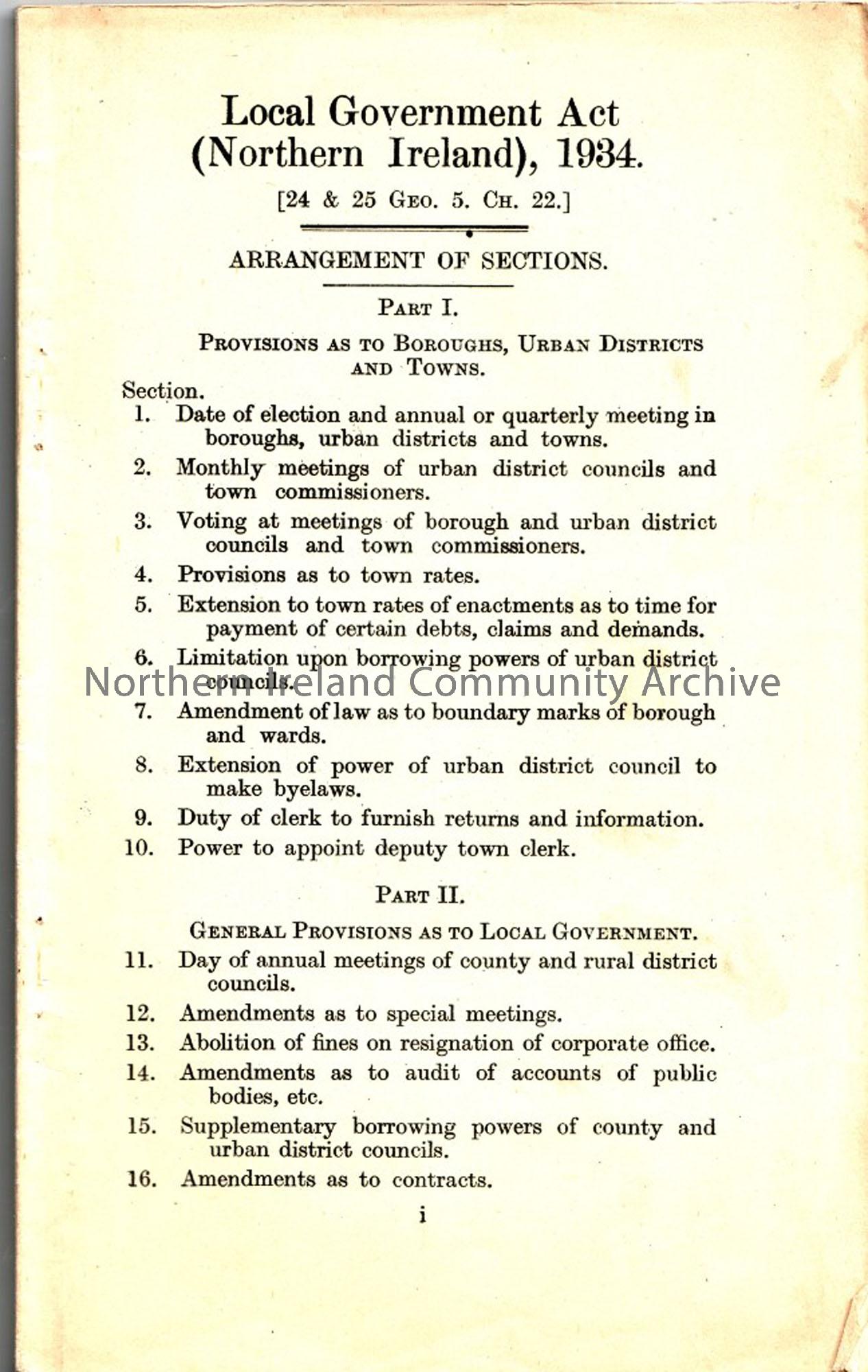 Local Government Act (Northern Ireland), 1934