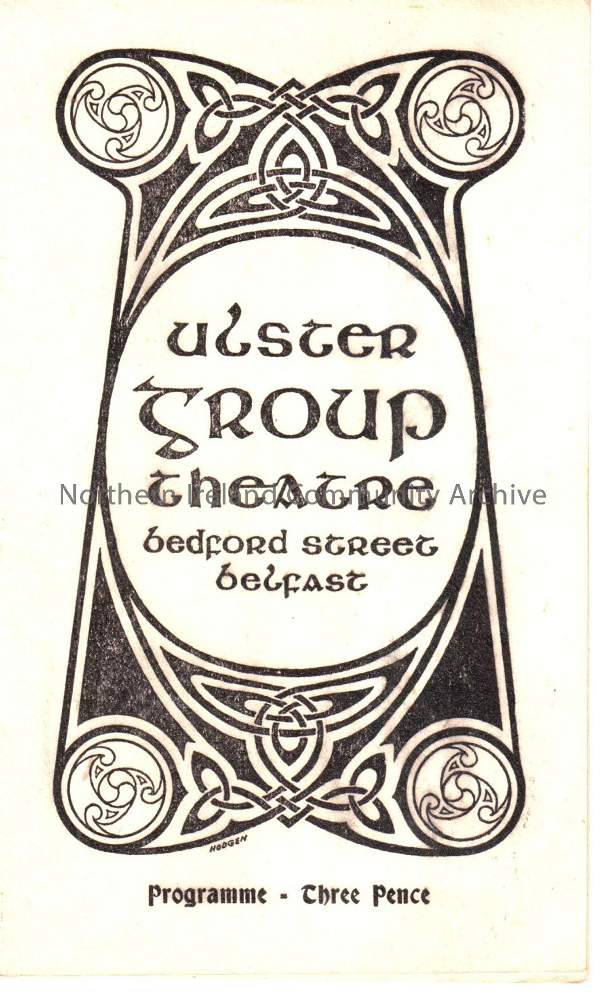 Ulster Group Theatre Bedford Street Belfast programme for ‘The Old Broom’ by George Shiels. Price three pence.