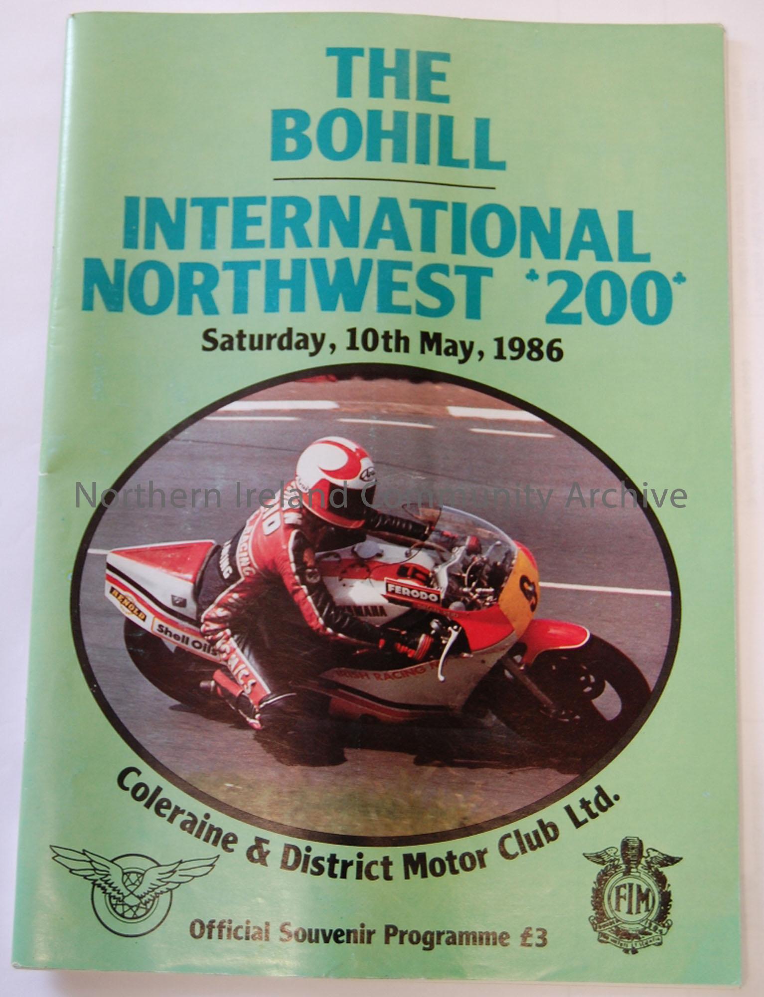 Souvenir programme- The Bohill International North West 200- Saturday 10th May, 1986