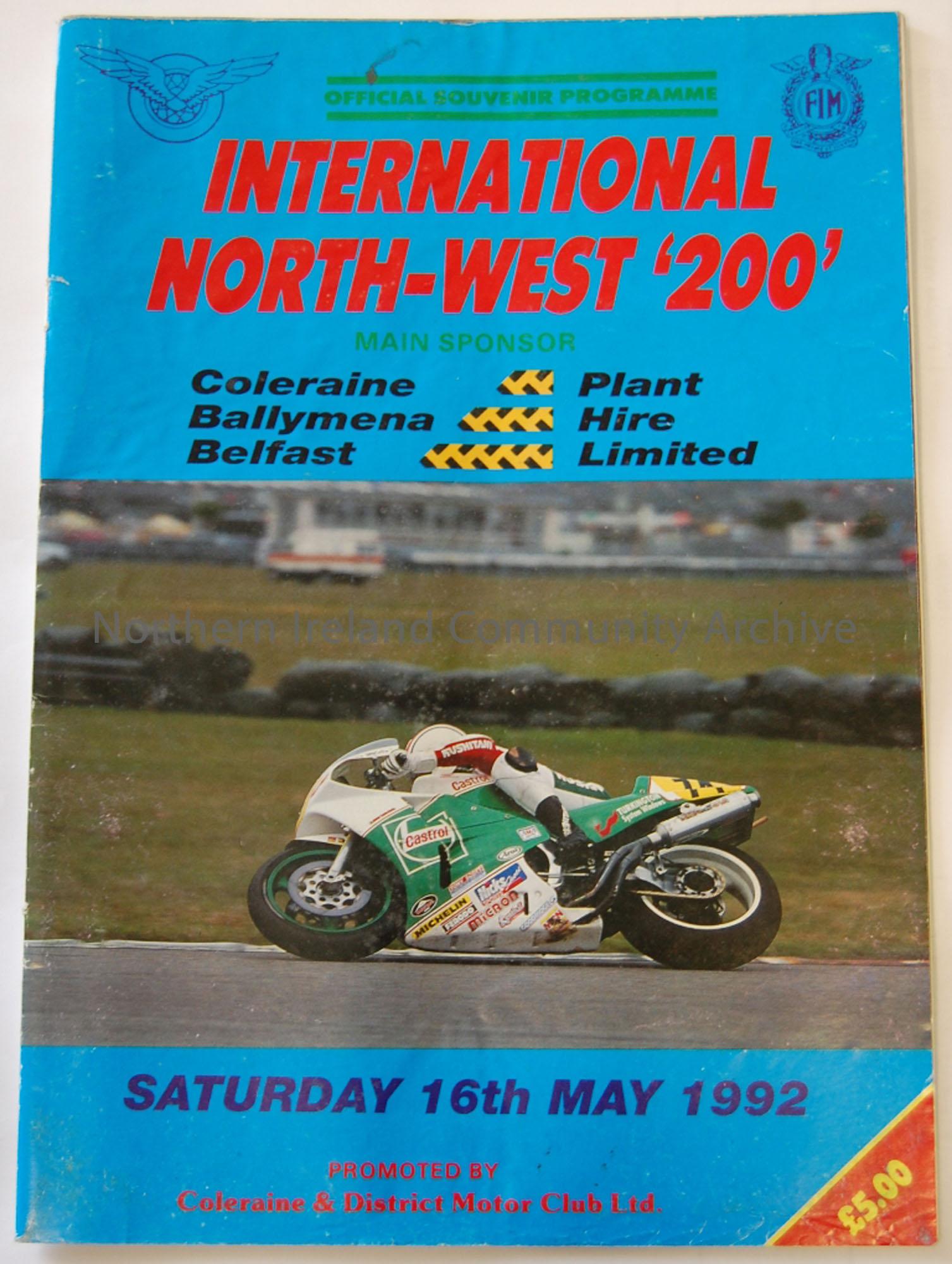 Official Souvenir programme- International North West 200, Saturday 16th May 1992
