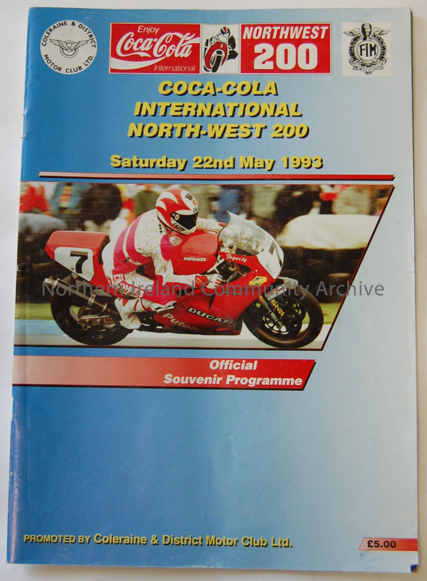 Souvenir programme- Coca-Cola International North-West 200 Saturday 22nd May 1993