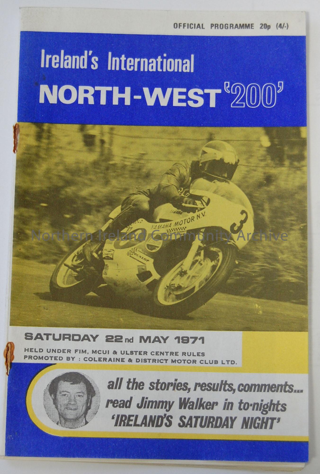 Official Souvenir programme- Irelands International North-West ‘200’ Saturday 22nd May 1971