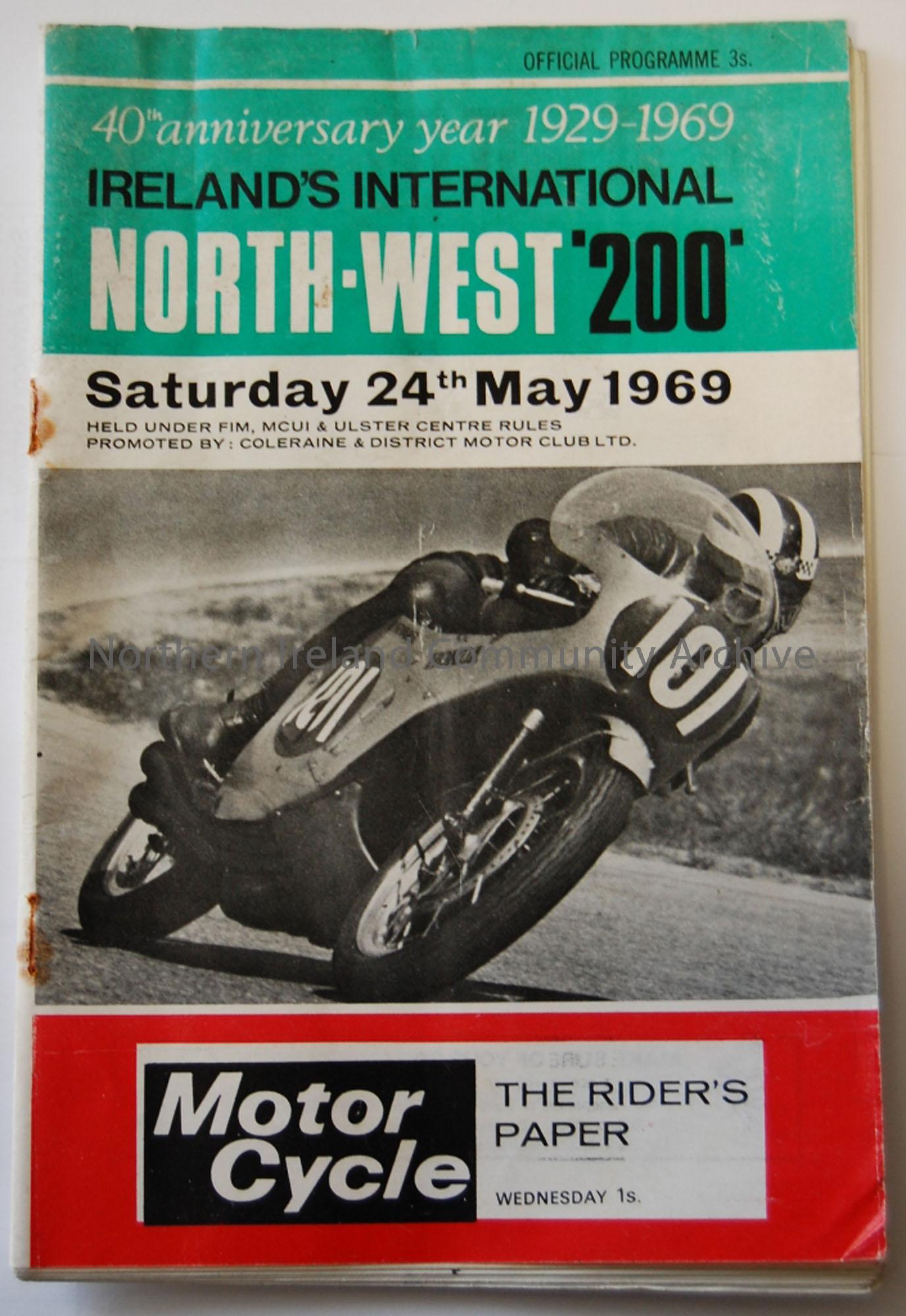 Official Souvenir programme- Ireland’s International North West 200 Saturday, 24th May, 1969