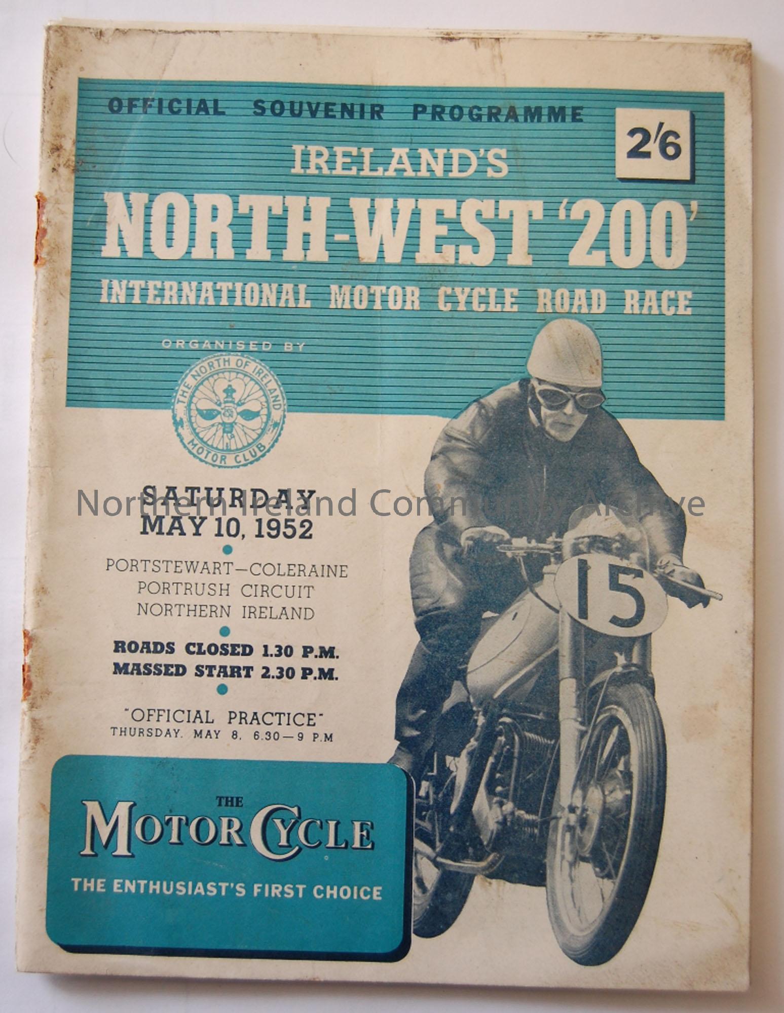 Official Souvenir programme- Ireland’s North-West 200 Saturday 10th May 1952