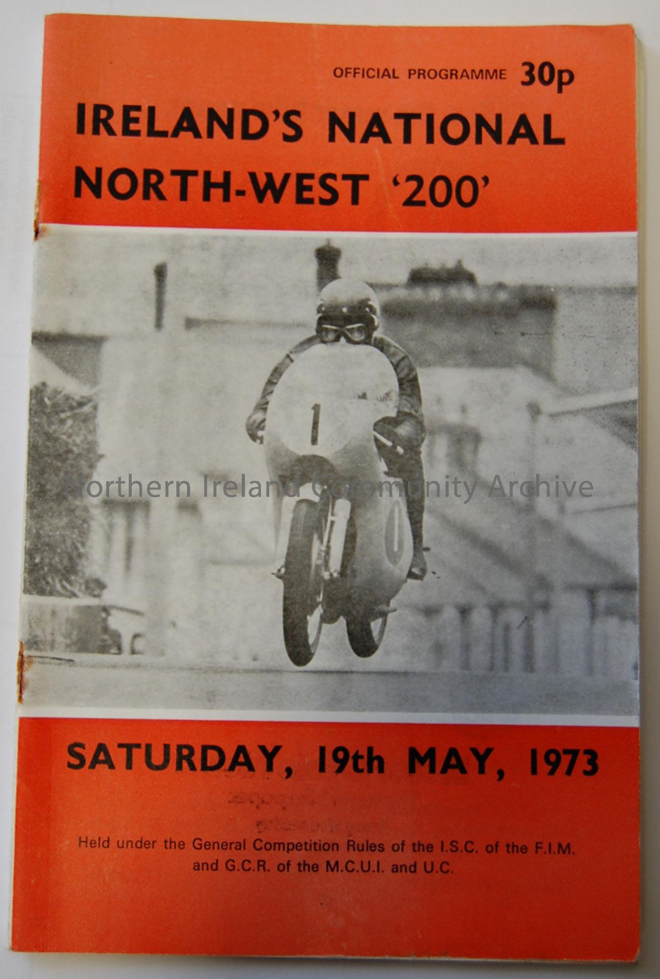 Official Souvenir programme- Ireland’s North-West 200 Saturday May 19th, 1973