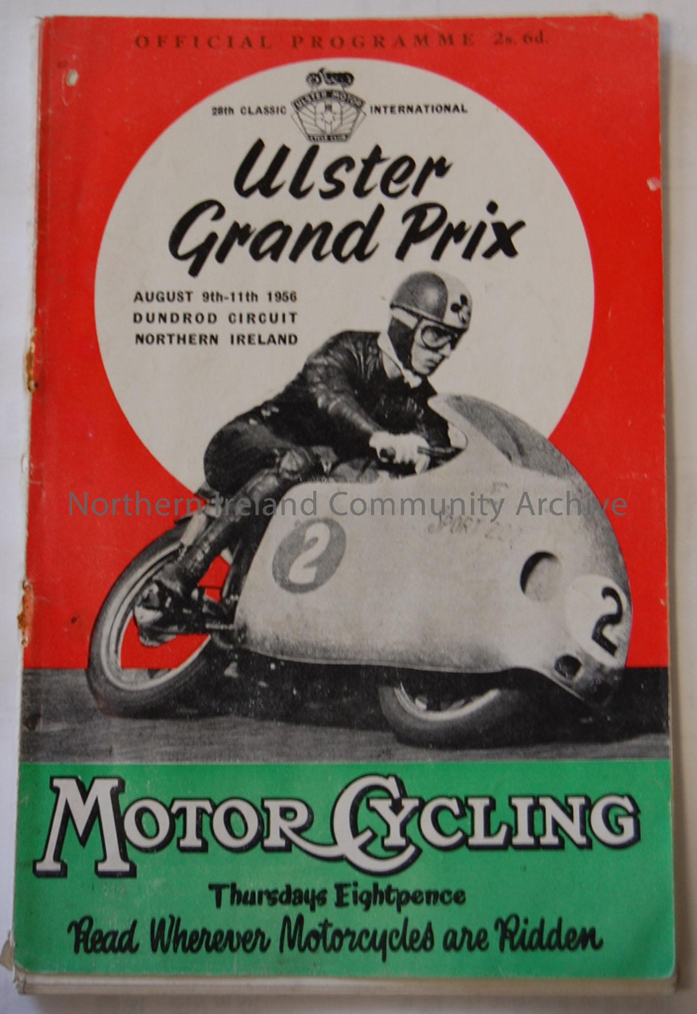 Official Souvenir programme- 28th Classic International Ulster Grand Prix 9th-11th August, 1956