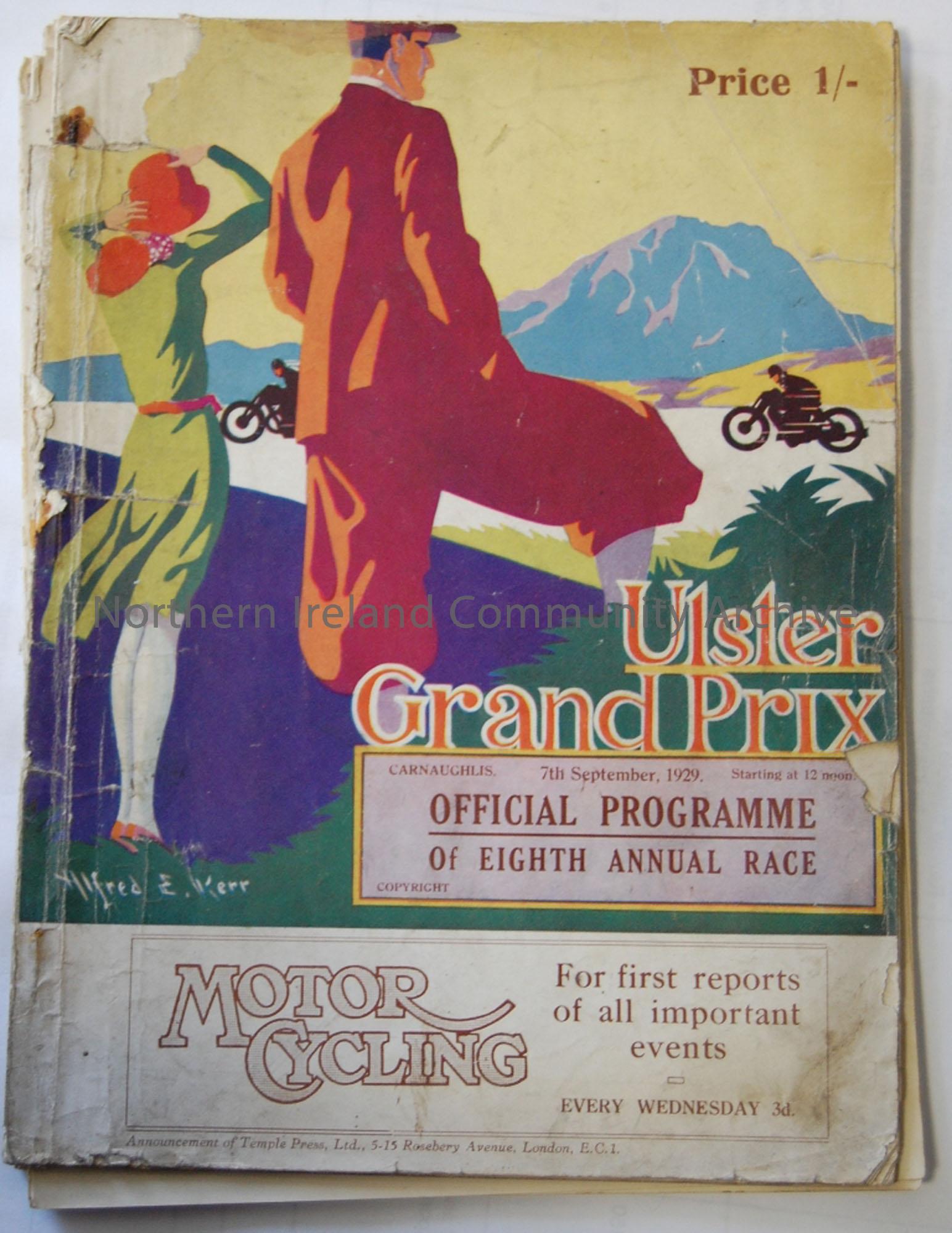 Official Souvenir programme- 8th Classic International Ulster Grand Prix 7th September, 1929