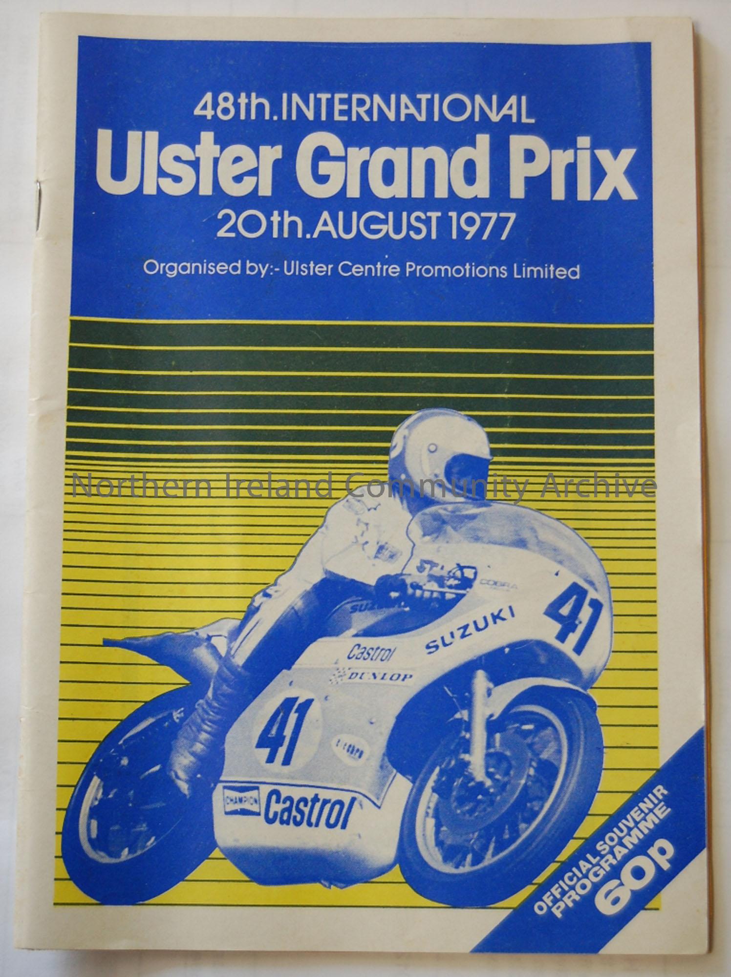 Official Souvenir programme- 48th Ulster Grand Prix 20th August, 1977