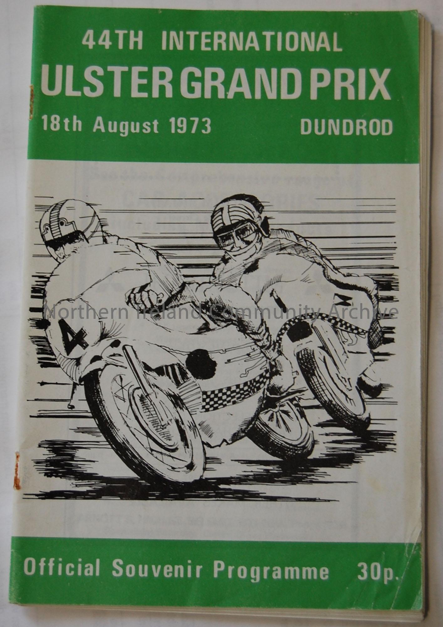 Official Souvenir programme- 44th Ulster Grand Prix 18th August, 1973