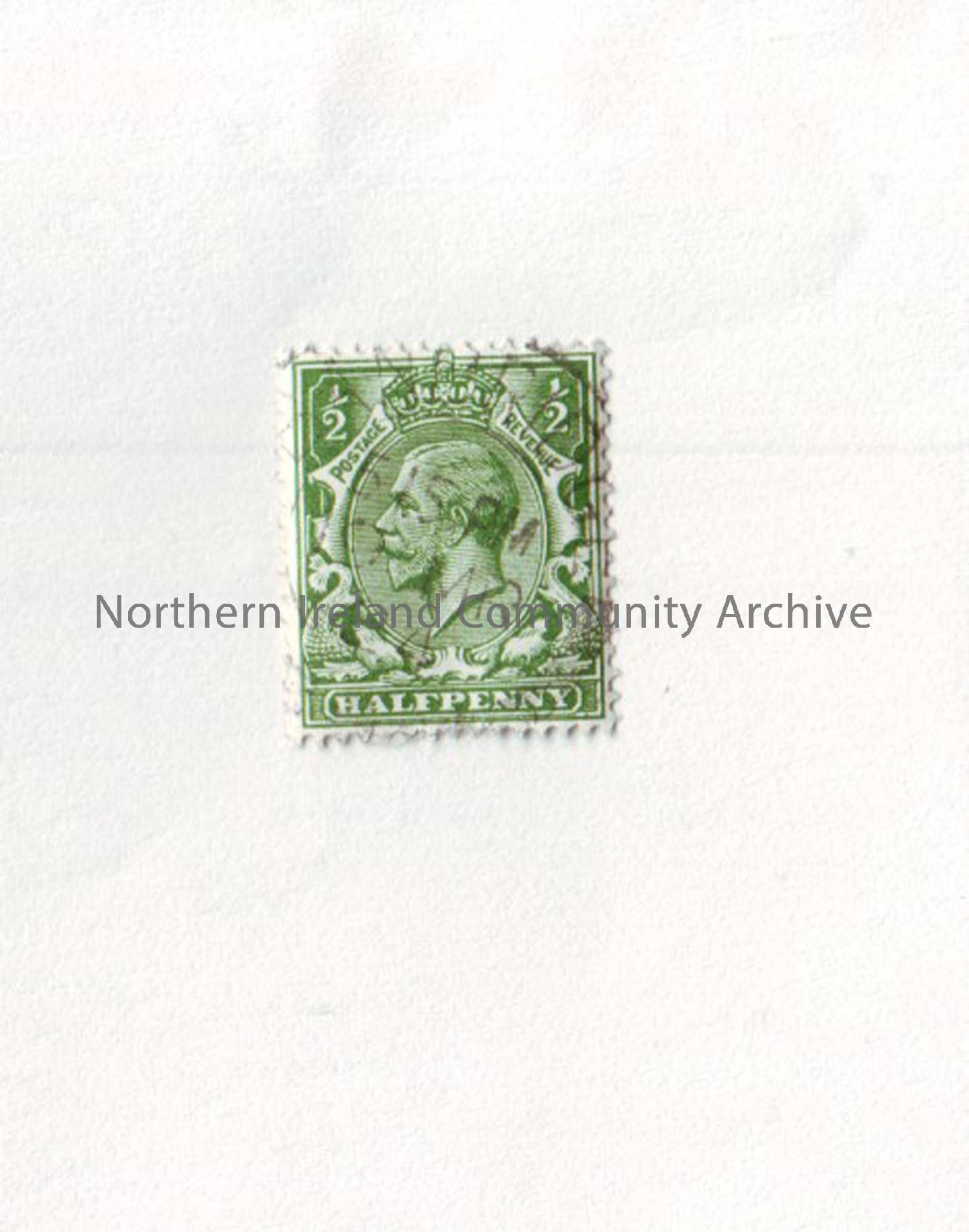 Half penny stamp dated 19th March 1924