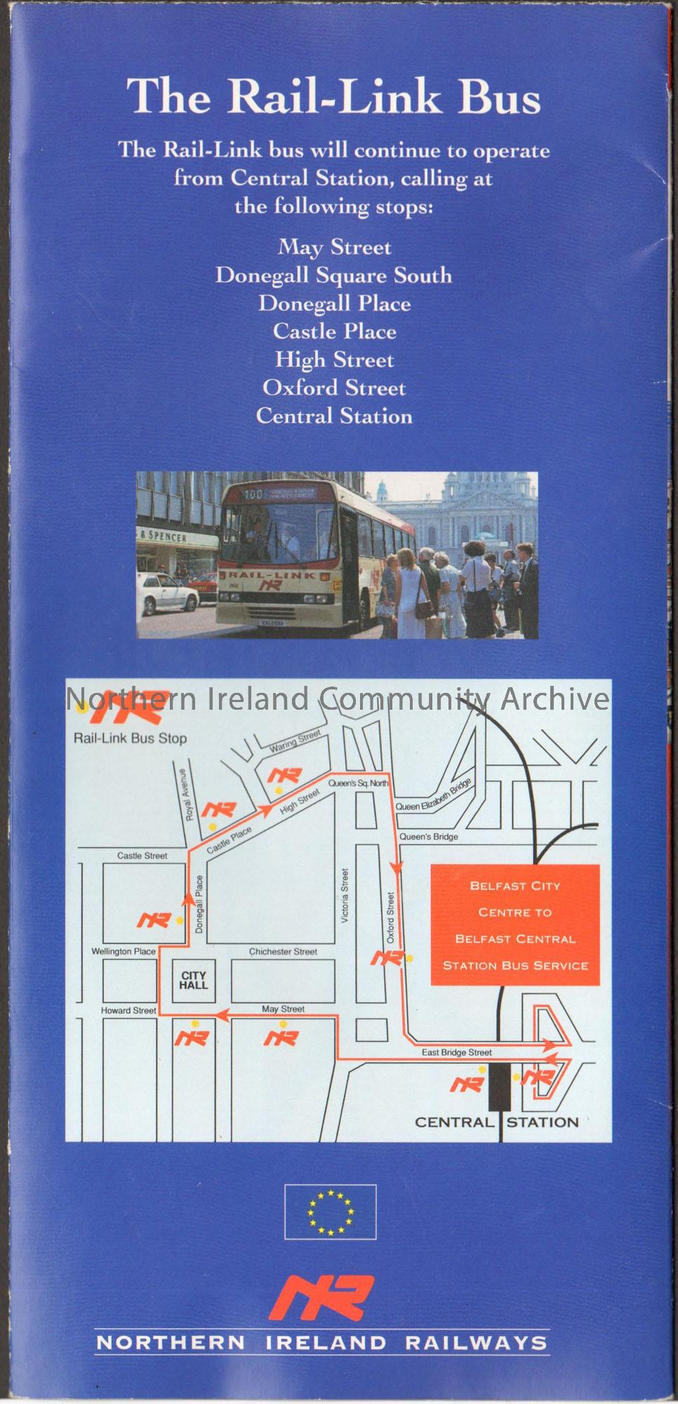 fold out leaflet called Into the heart of Belfast, The New Great Victoria Street Station